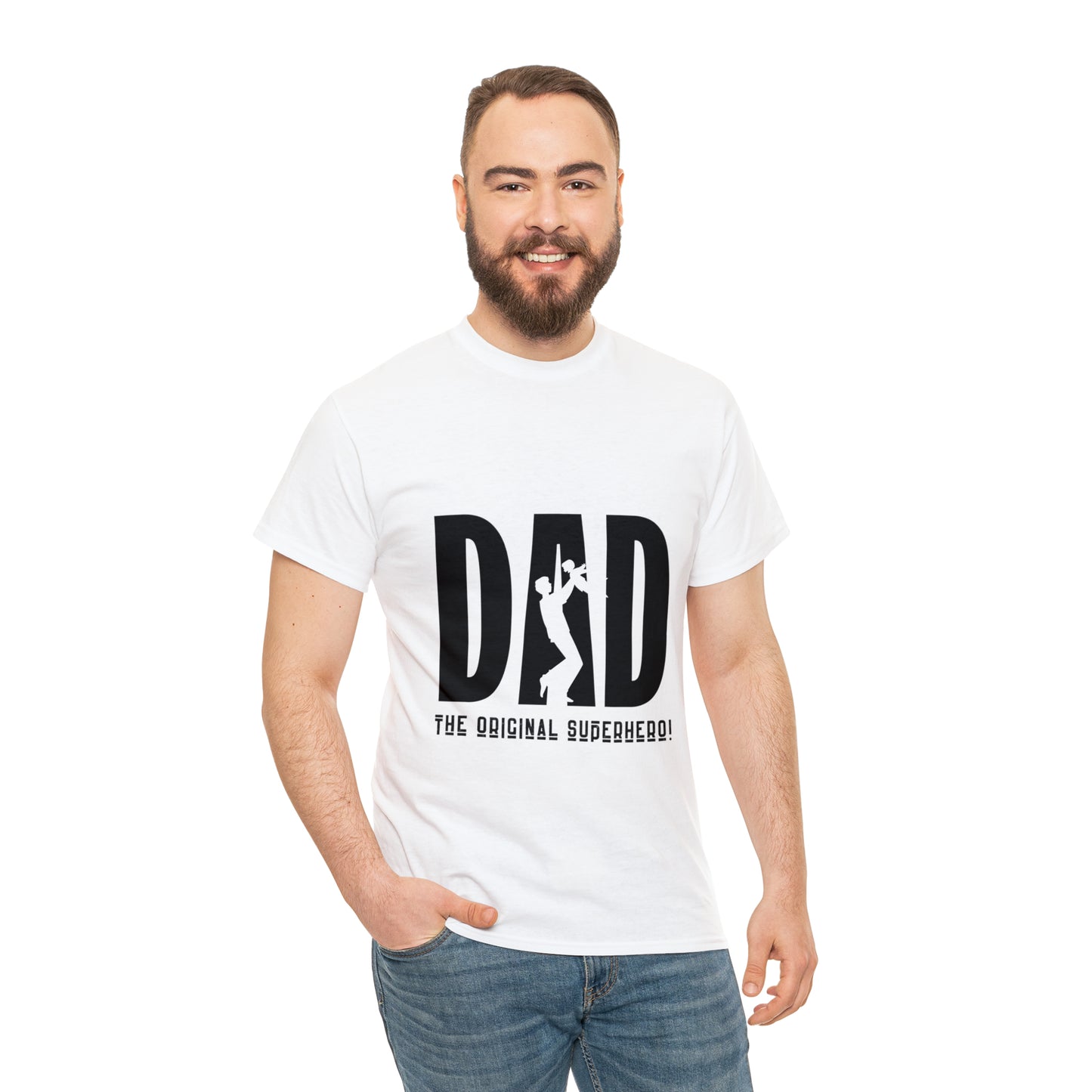 DAD- The Original Super Hero, Heavy Cotton Tee