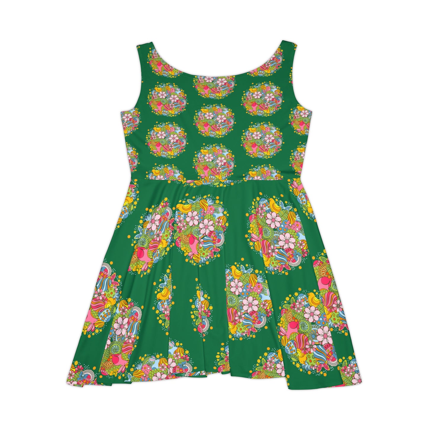 Women spring and summer skater dress with vibrant floral design