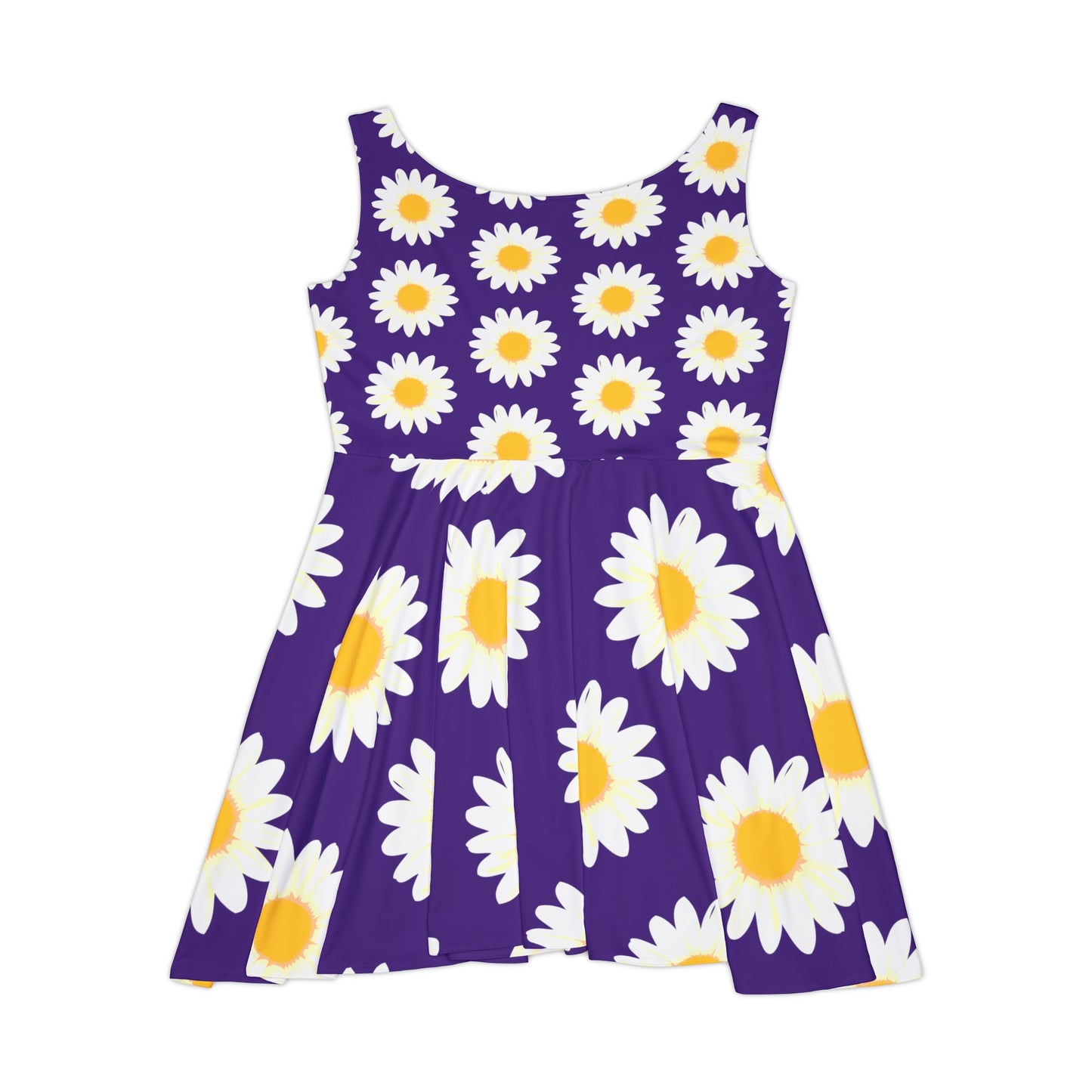 Women spring and summer skater dress with vibrant flower design.