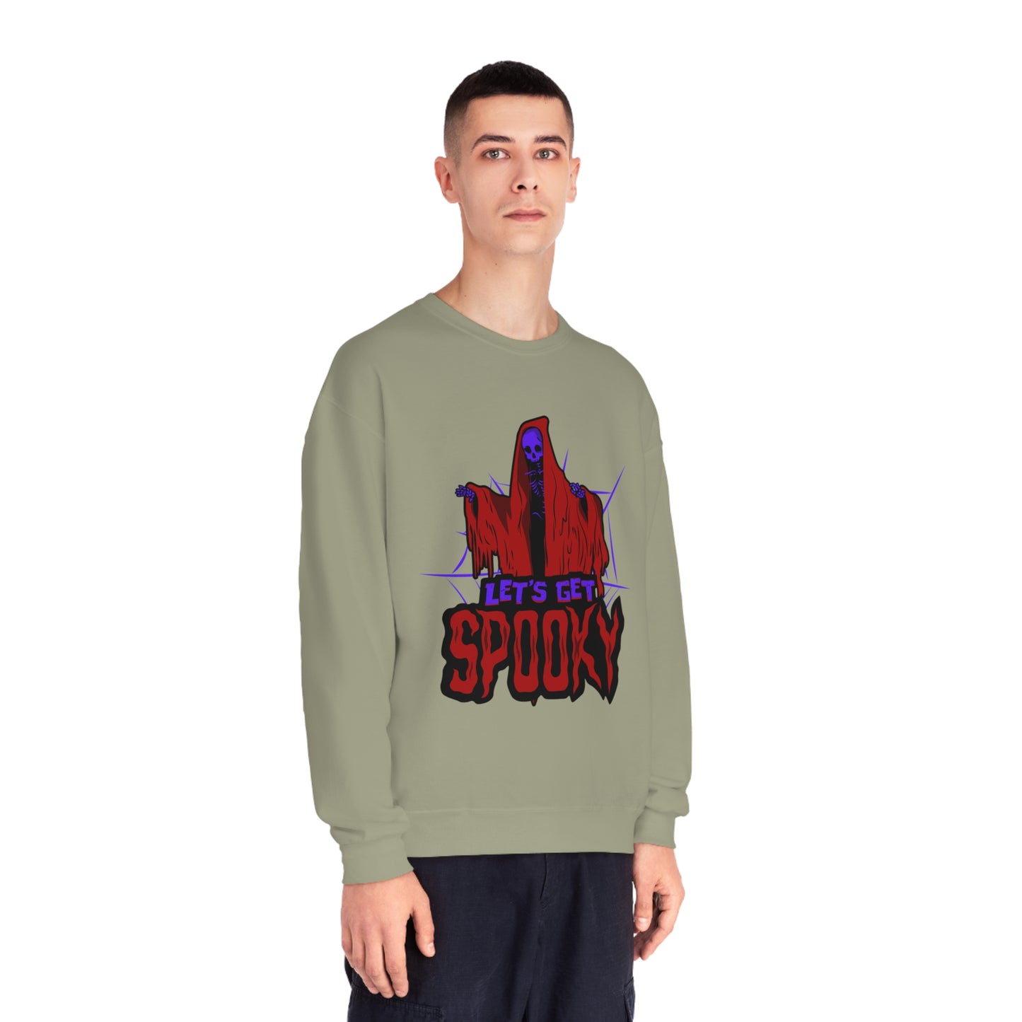 NuBlend® Crewneck Sweatshirt for dad with caption "Let's get spooky"