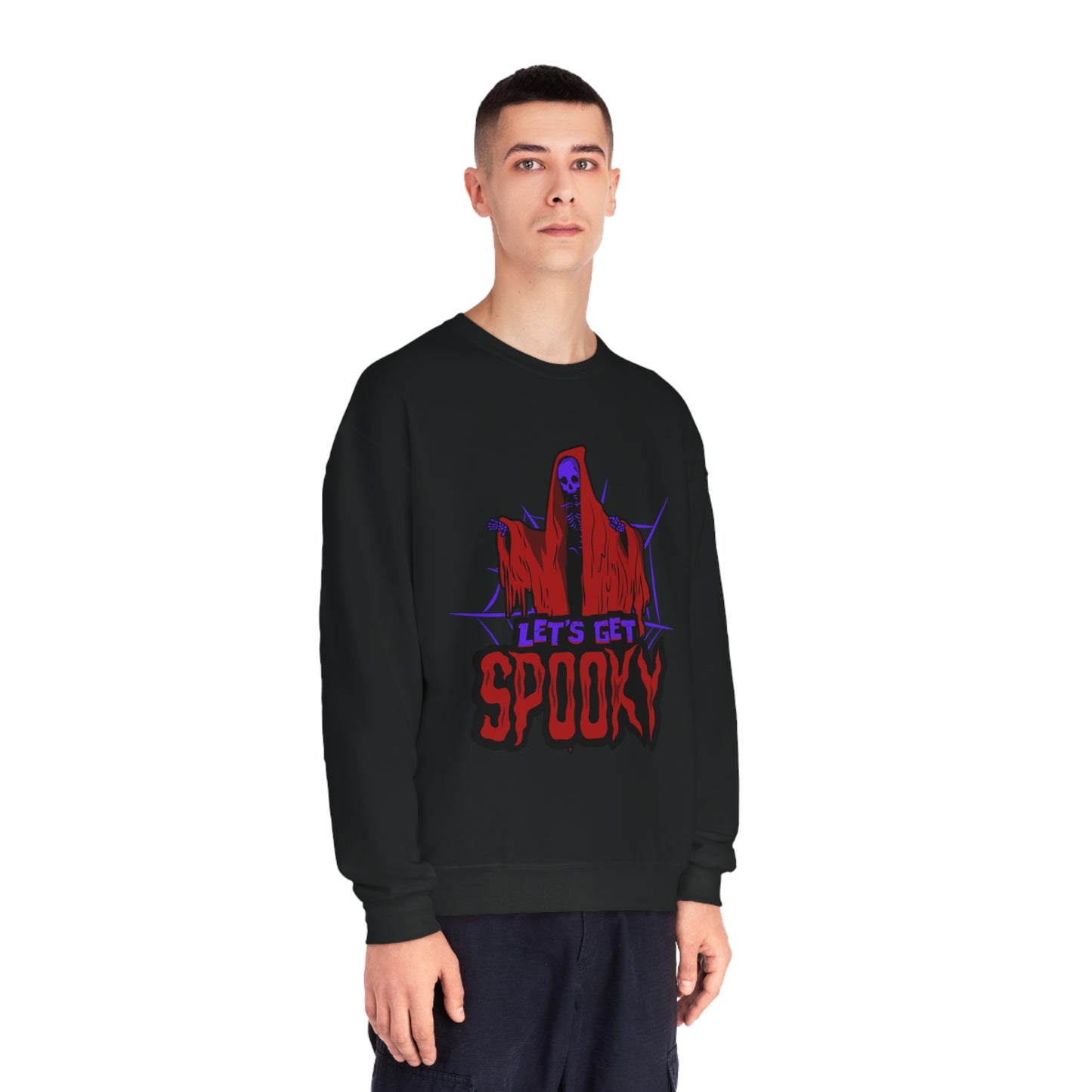 NuBlend® Crewneck Sweatshirt for dad with caption "Let's get spooky"