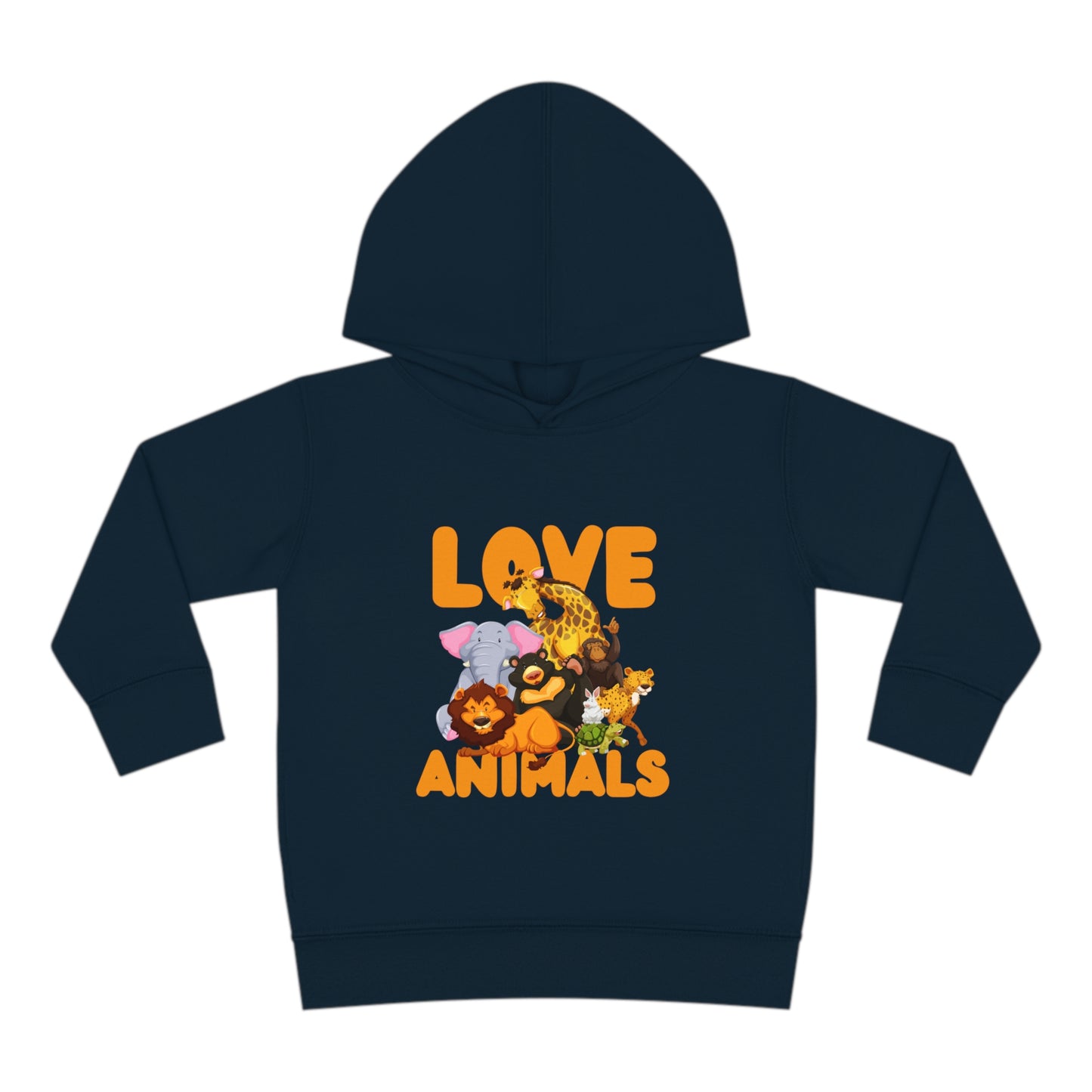 Toddler Pullover Fleece Hoodie with Animal Love image