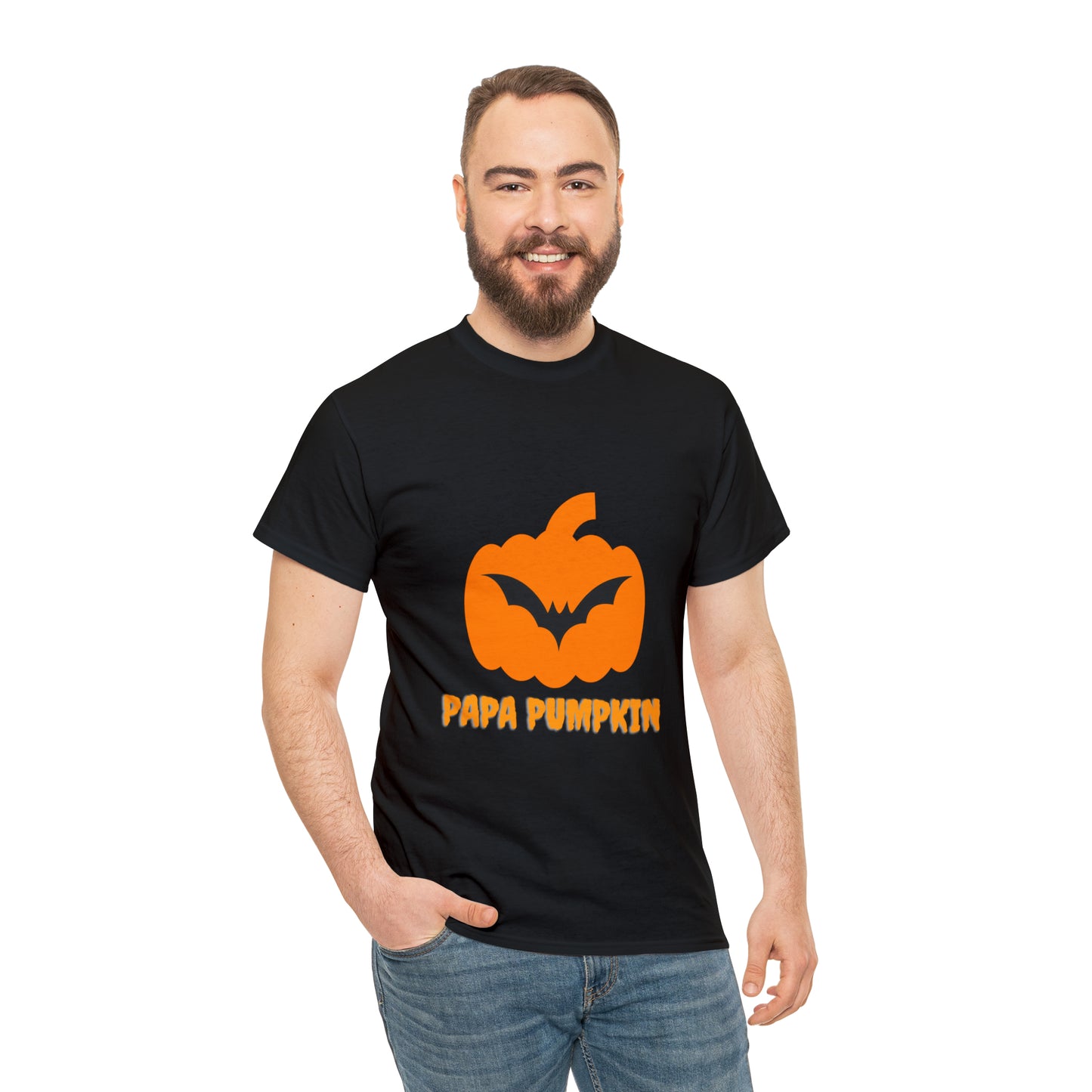 Halloween Pumpkin Heavy Cotton Tee for Dad