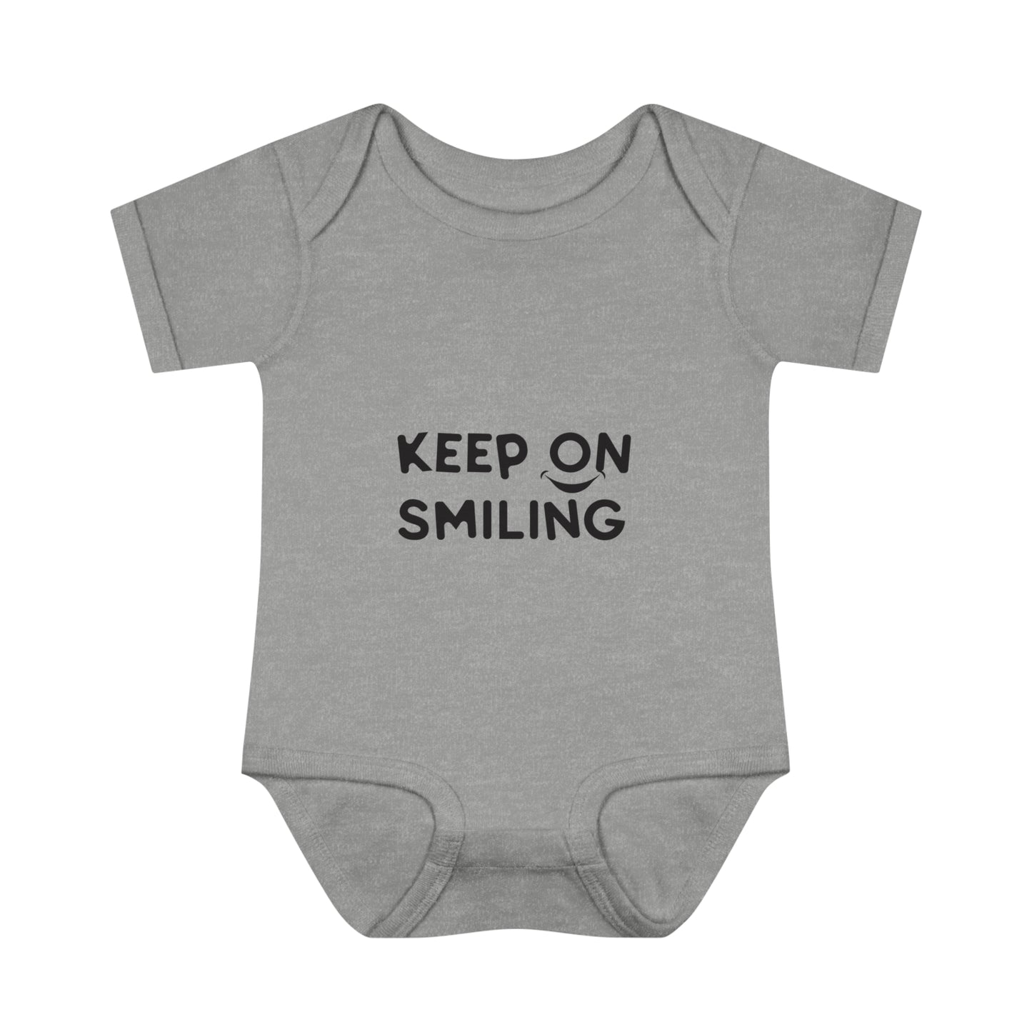 Infant Baby Rib Bodysuit with a message - Keep on smiling