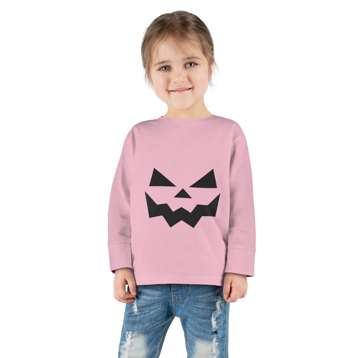 Halloween Pumpkin Faced Long Sleeve Tee for Toddlers