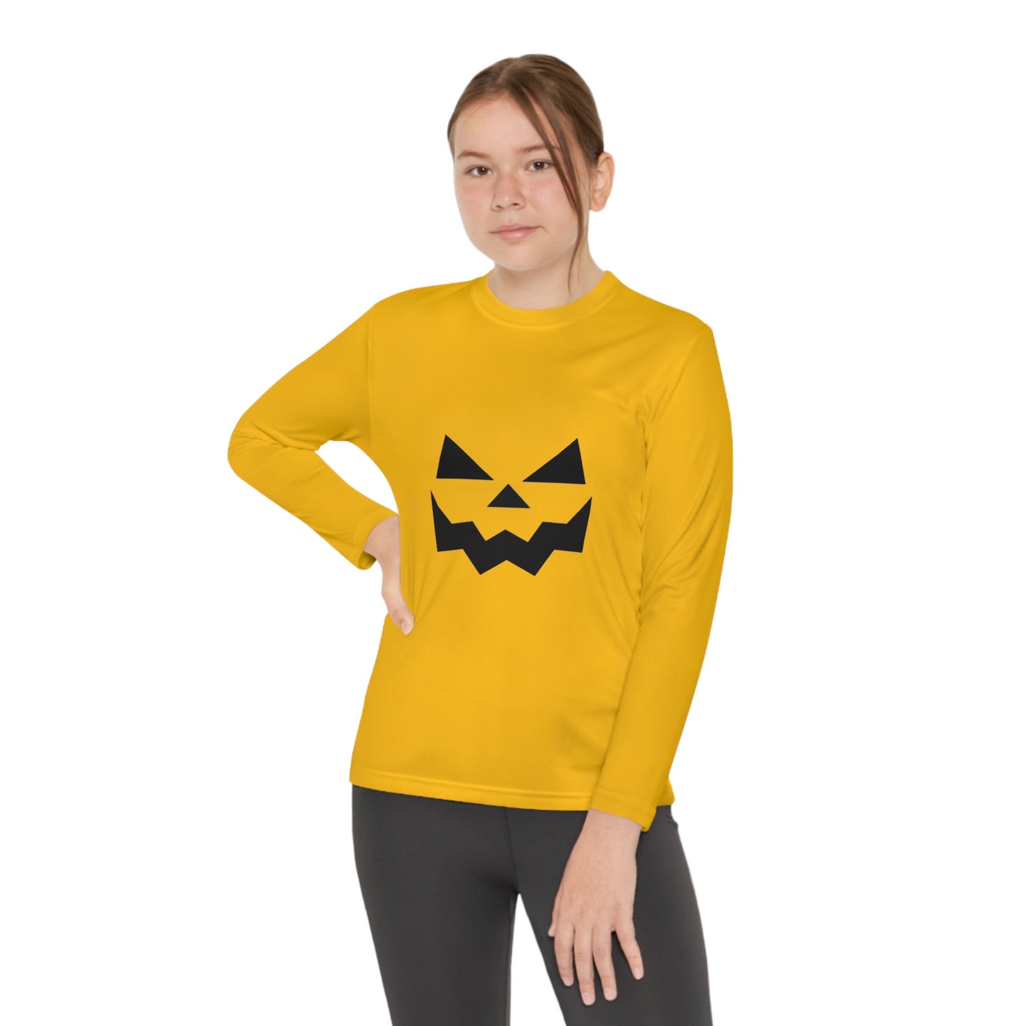 Youth Long Sleeve Competitor Tee with Pumpkin Face