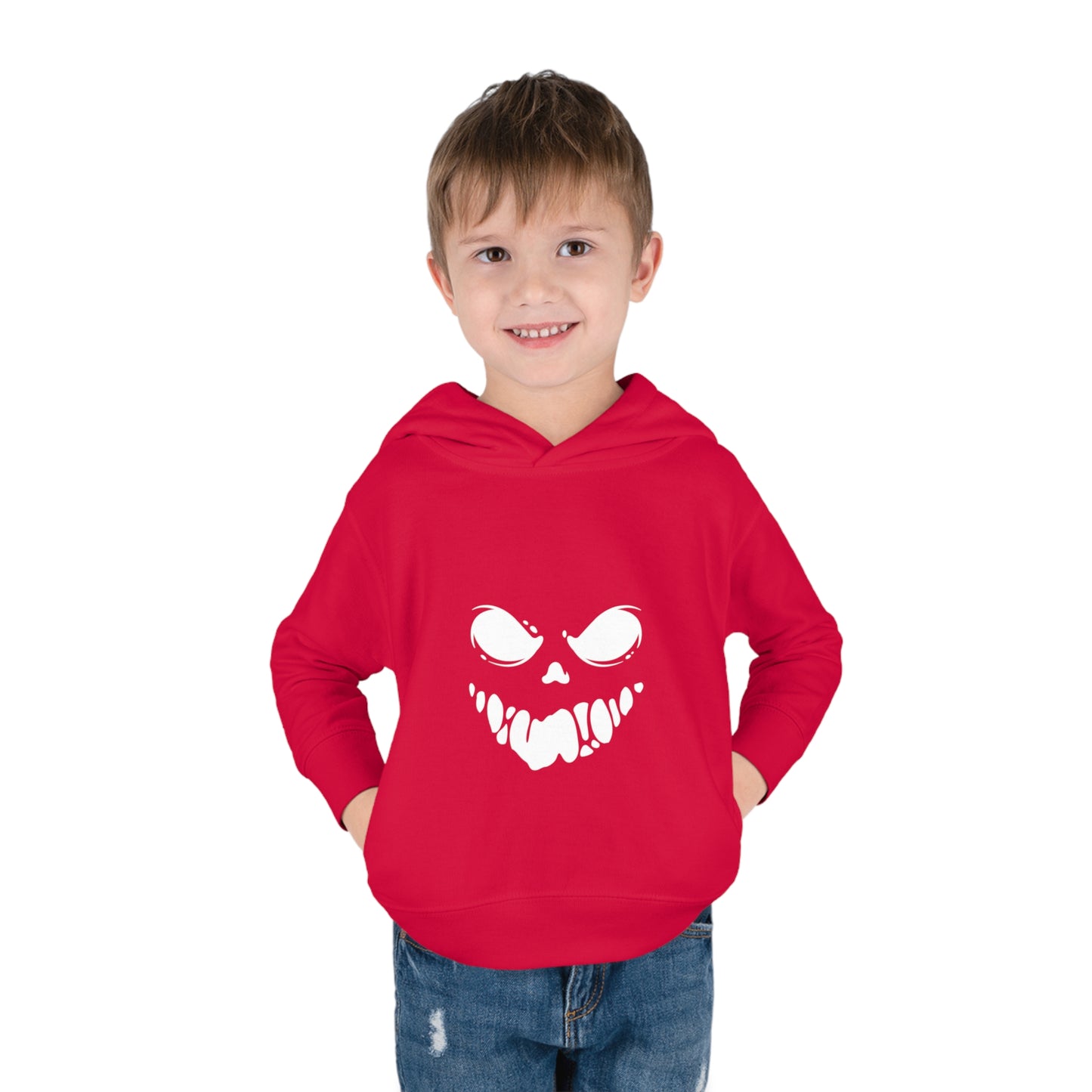 Toddler Pullover Fleece Hoodie with Spooky Face