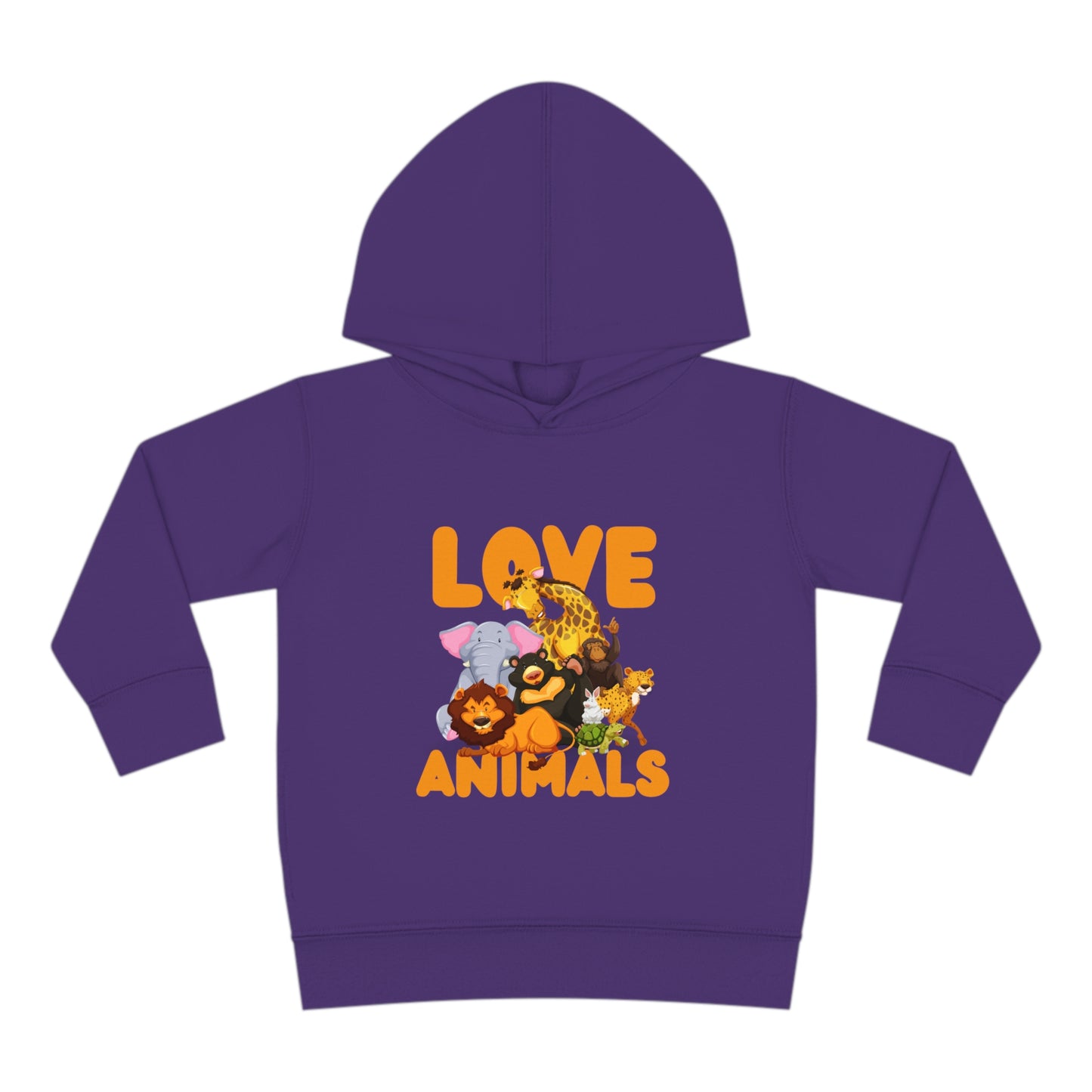 Toddler Pullover Fleece Hoodie with Animal Love image