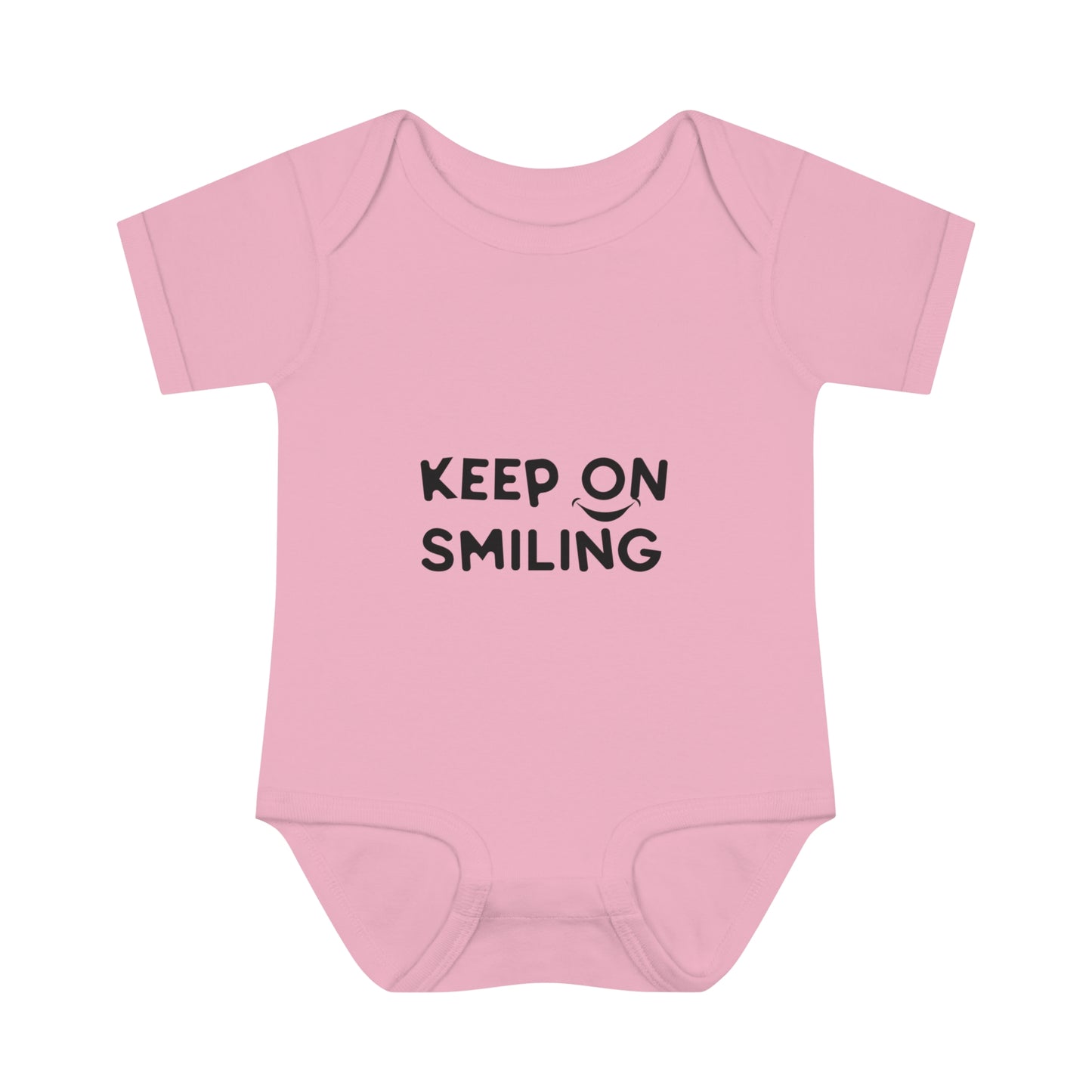 Infant Baby Rib Bodysuit with a message - Keep on smiling