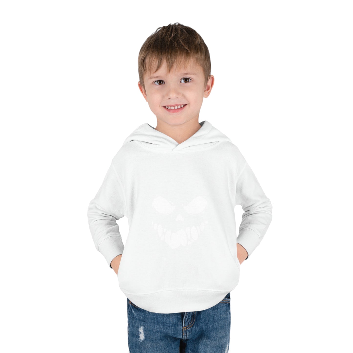 Toddler Pullover Fleece Hoodie with Spooky Face