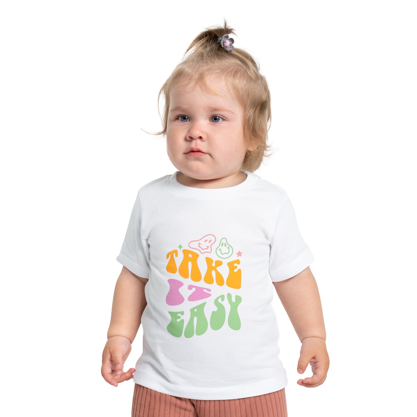 Baby Short Sleeve T-Shirt with caption "Take it easy"