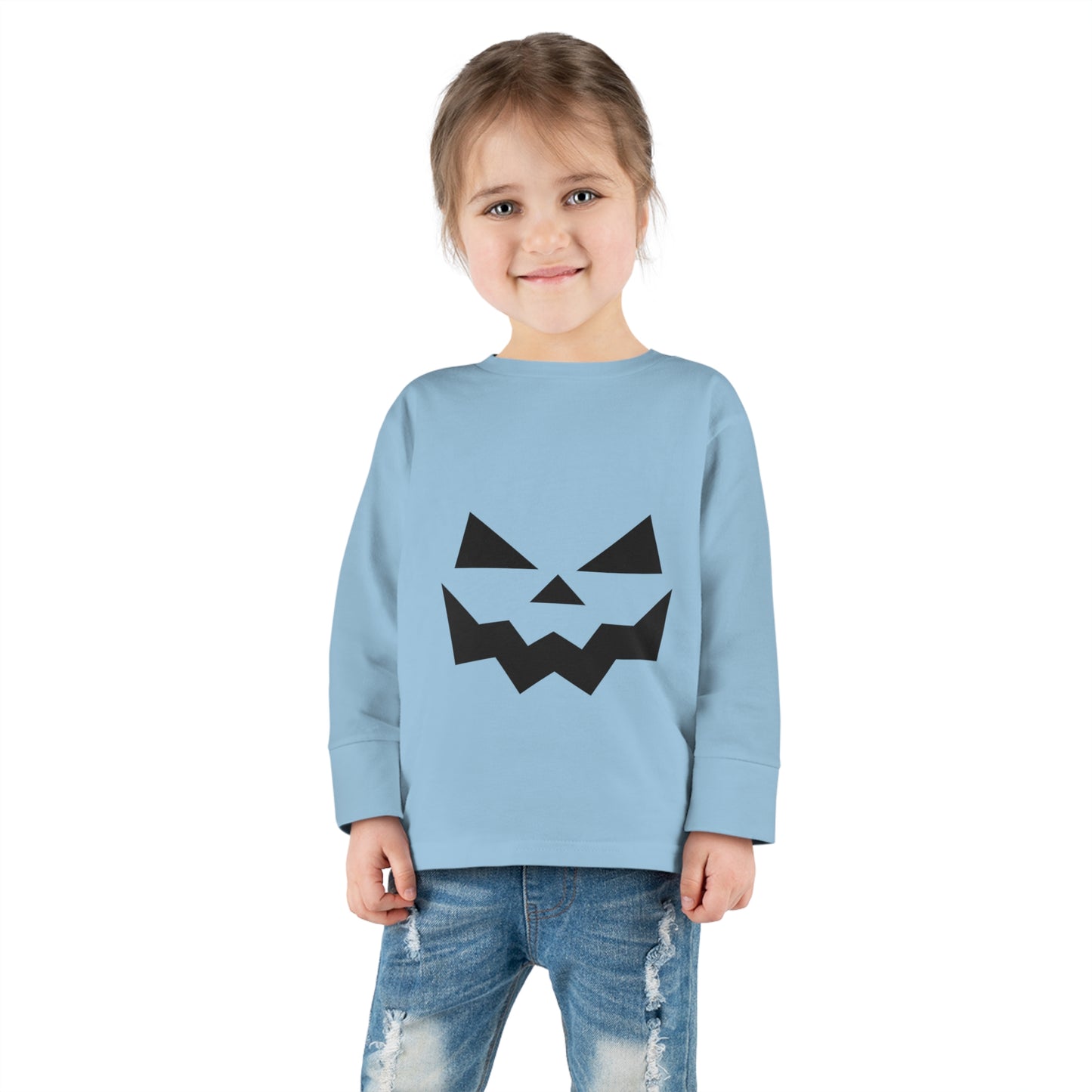 Halloween Pumpkin Faced Long Sleeve Tee for Toddlers