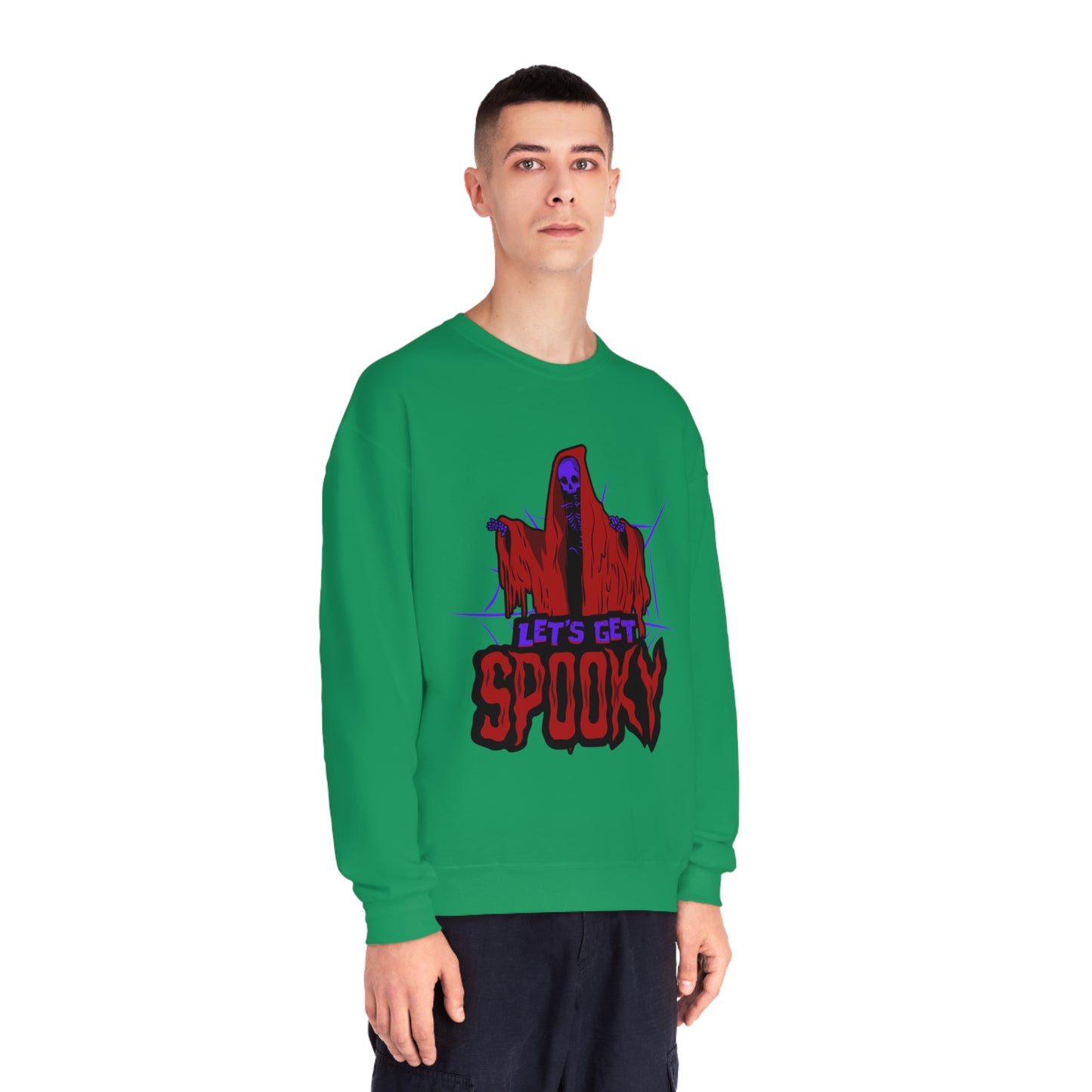 NuBlend® Crewneck Sweatshirt for dad with caption "Let's get spooky"