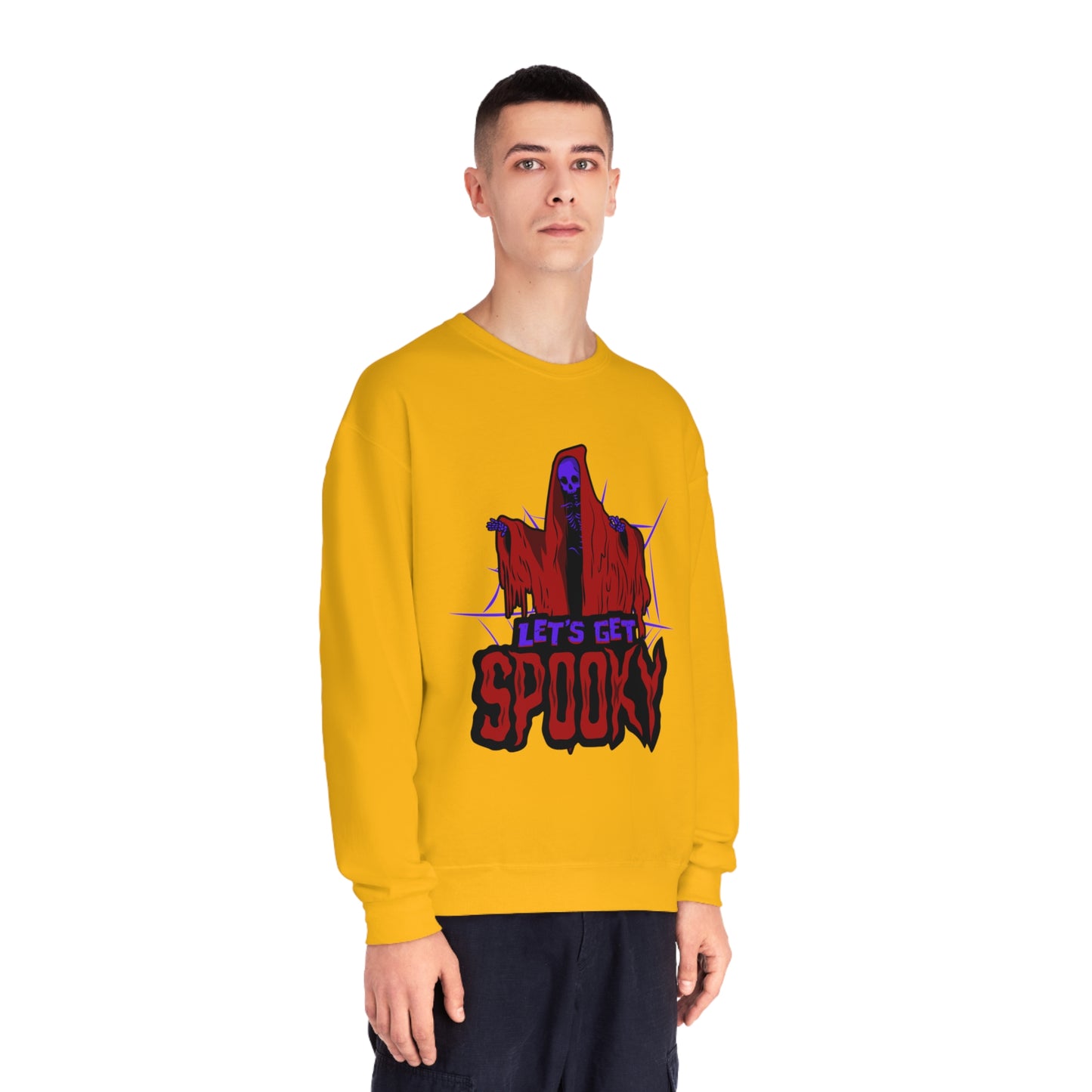 NuBlend® Crewneck Sweatshirt for dad with caption "Let's get spooky"