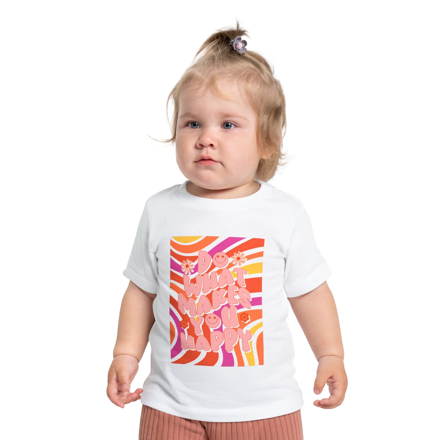 Baby Short Sleeve T-Shirt with caption "Do what makes you happy"