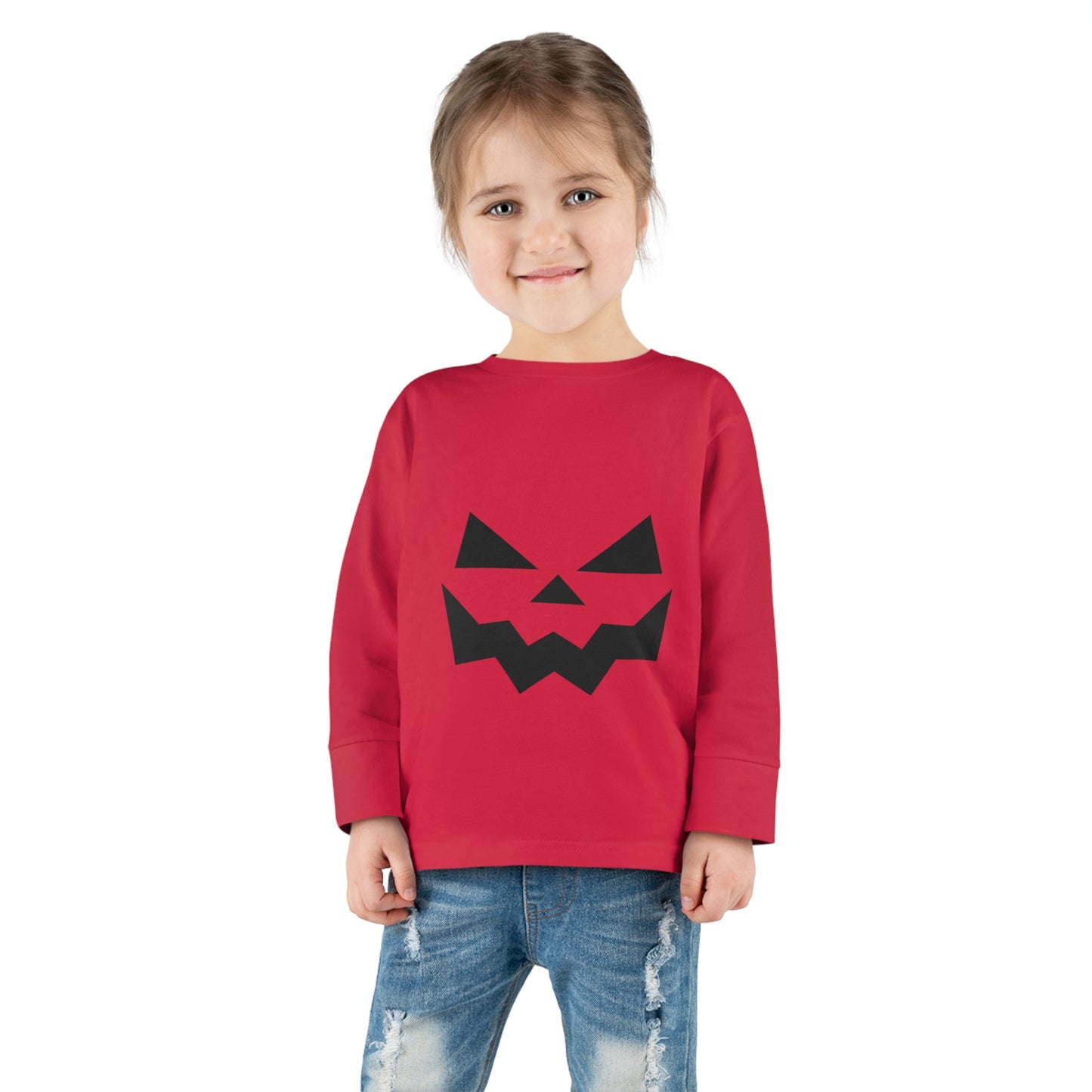 Halloween Pumpkin Faced Long Sleeve Tee for Toddlers