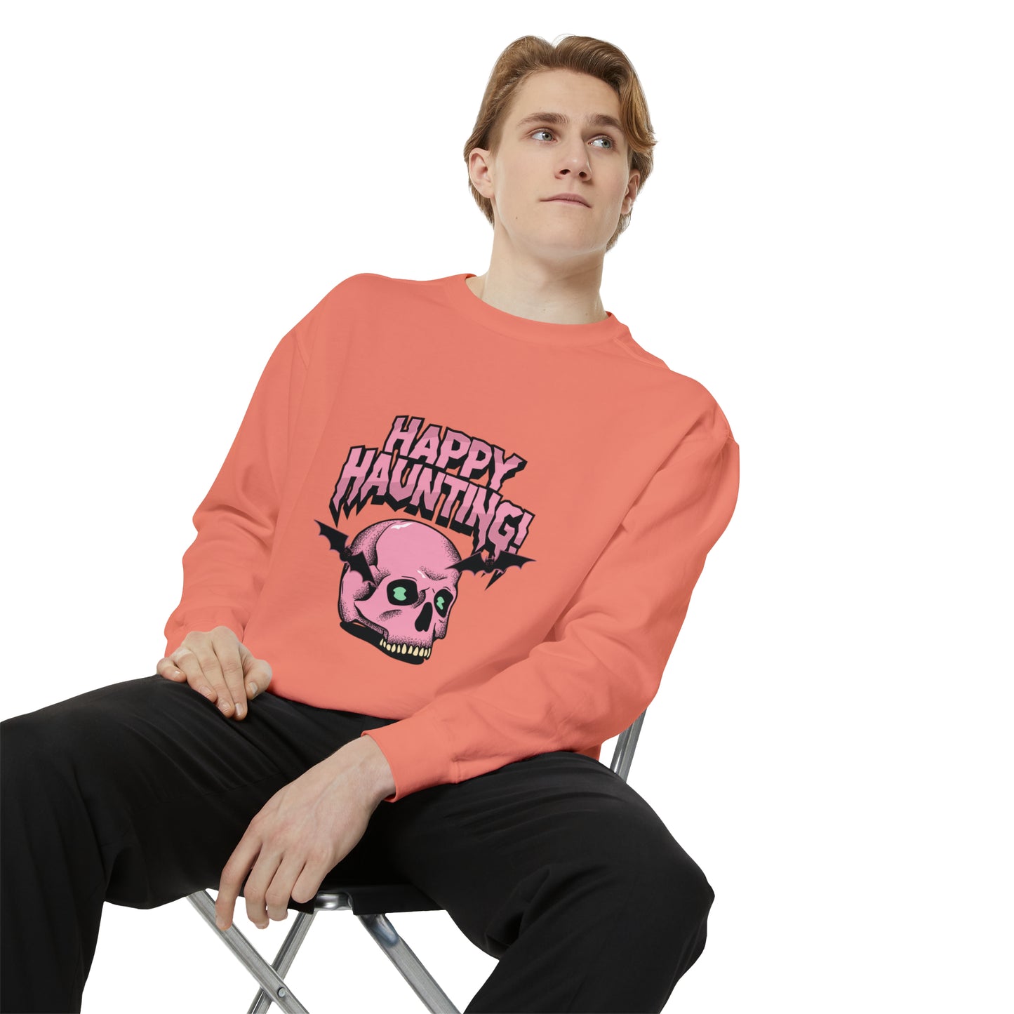 Sweatshirt for dads with caption "Happy Haunting"