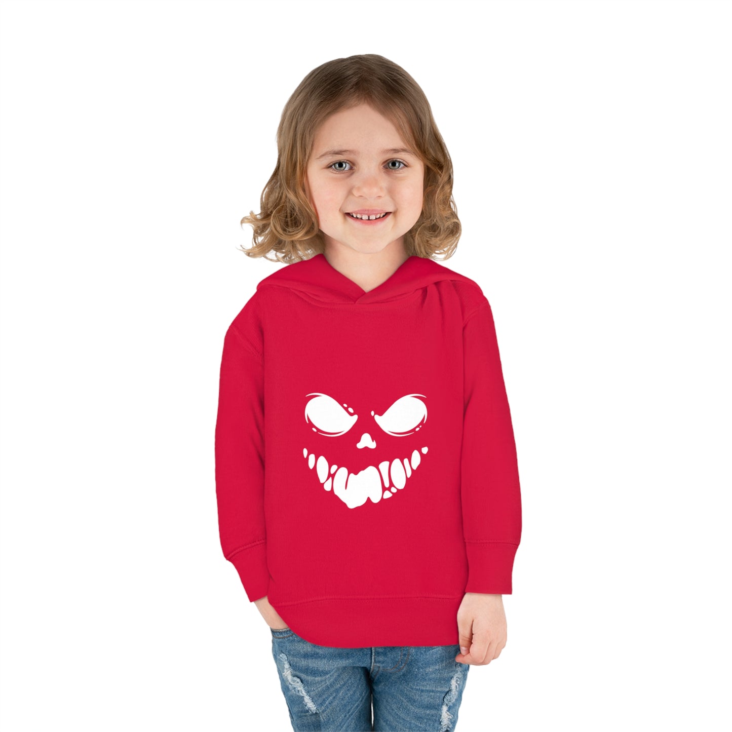 Toddler Pullover Fleece Hoodie with Spooky Face