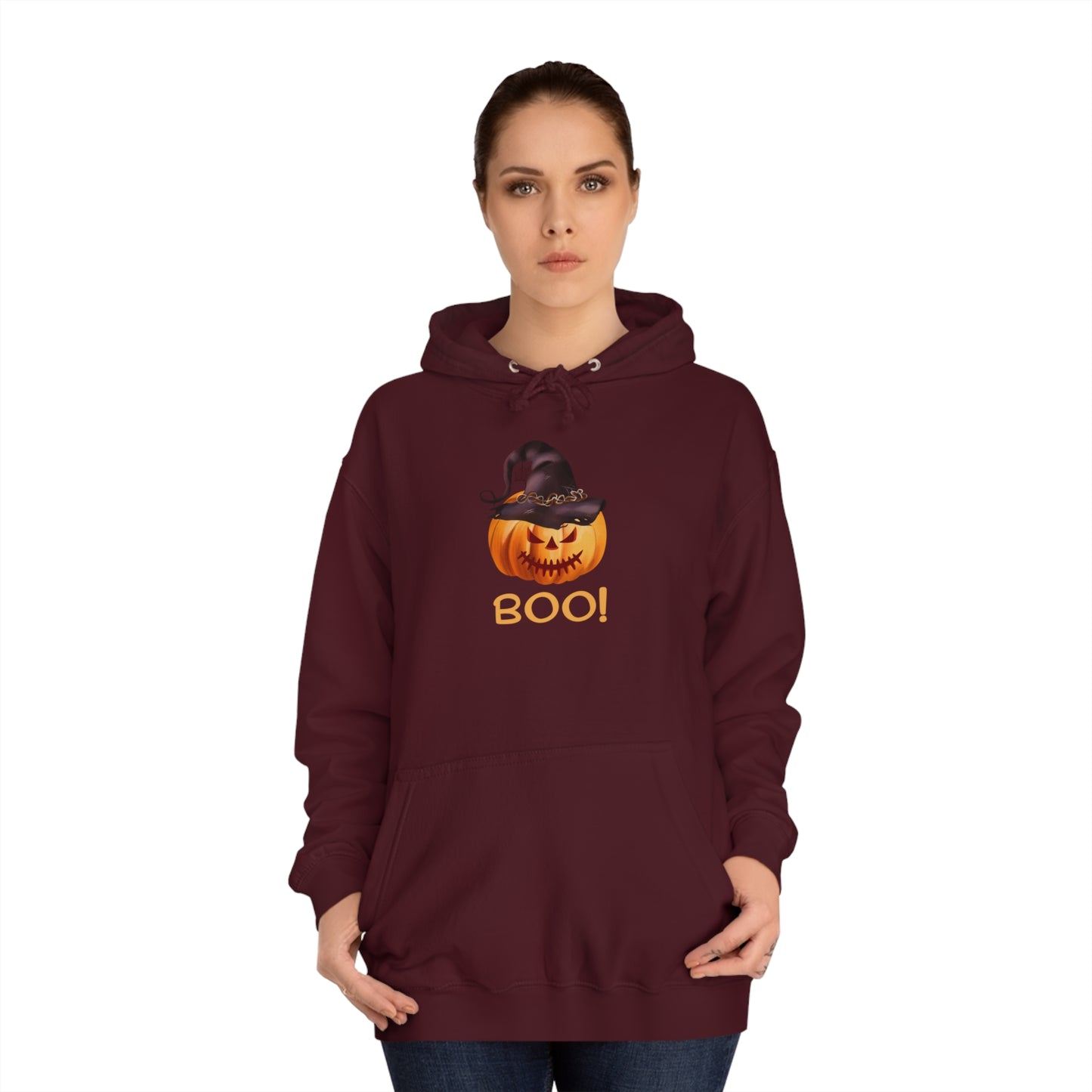 Mama Hoodie with pumpkin face and BOO captioned