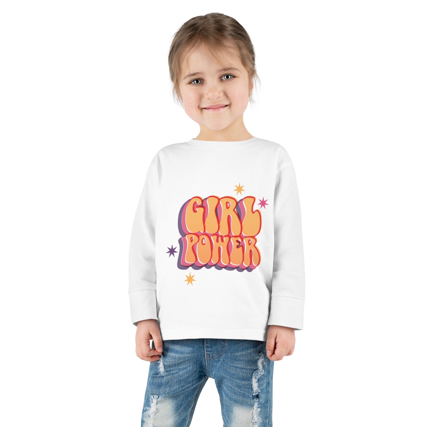 Baby Girl Long Sleeve Tee with caption - Girl Power