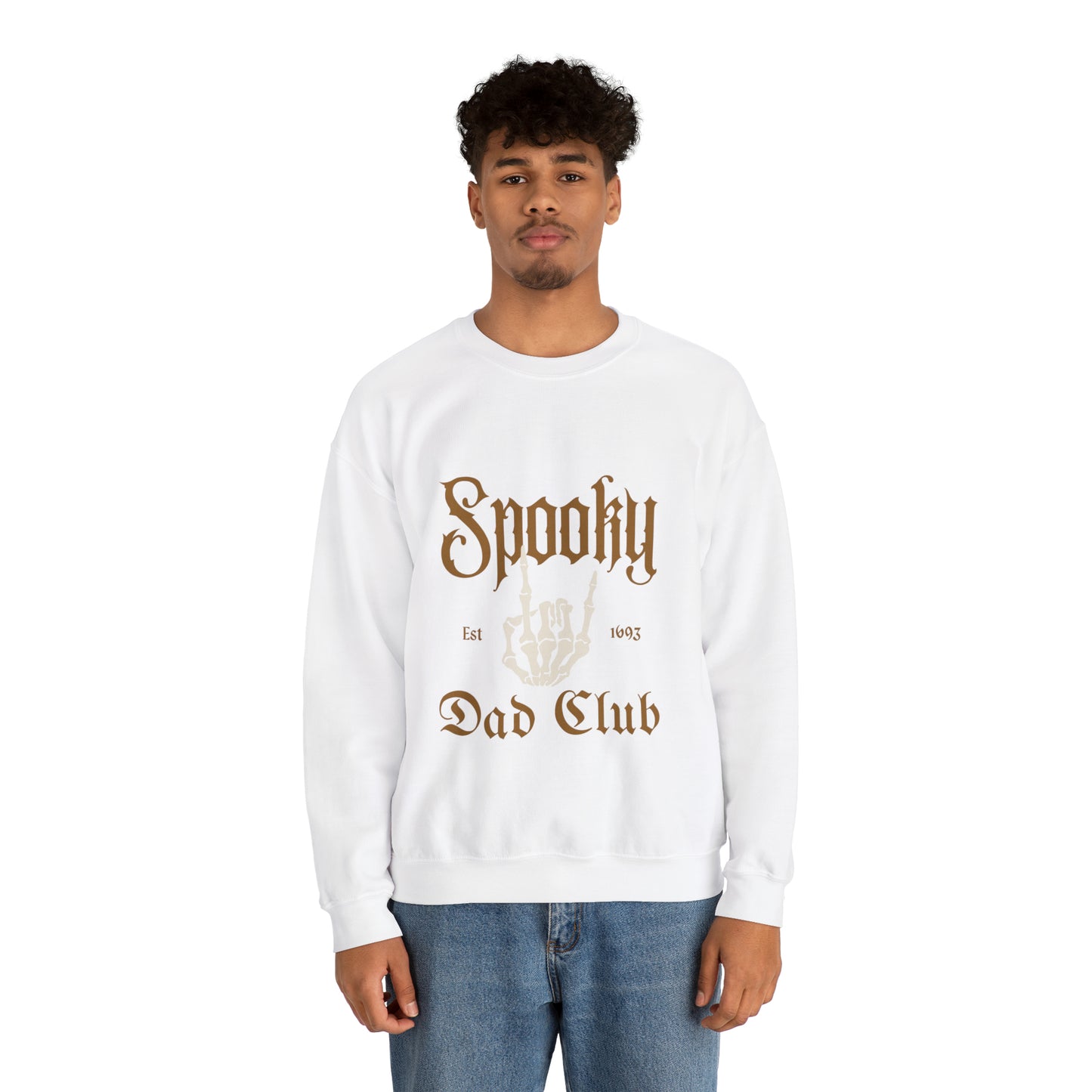 Halloween Crewneck Sweatshirt for Dads with caption Spooky Dad Club