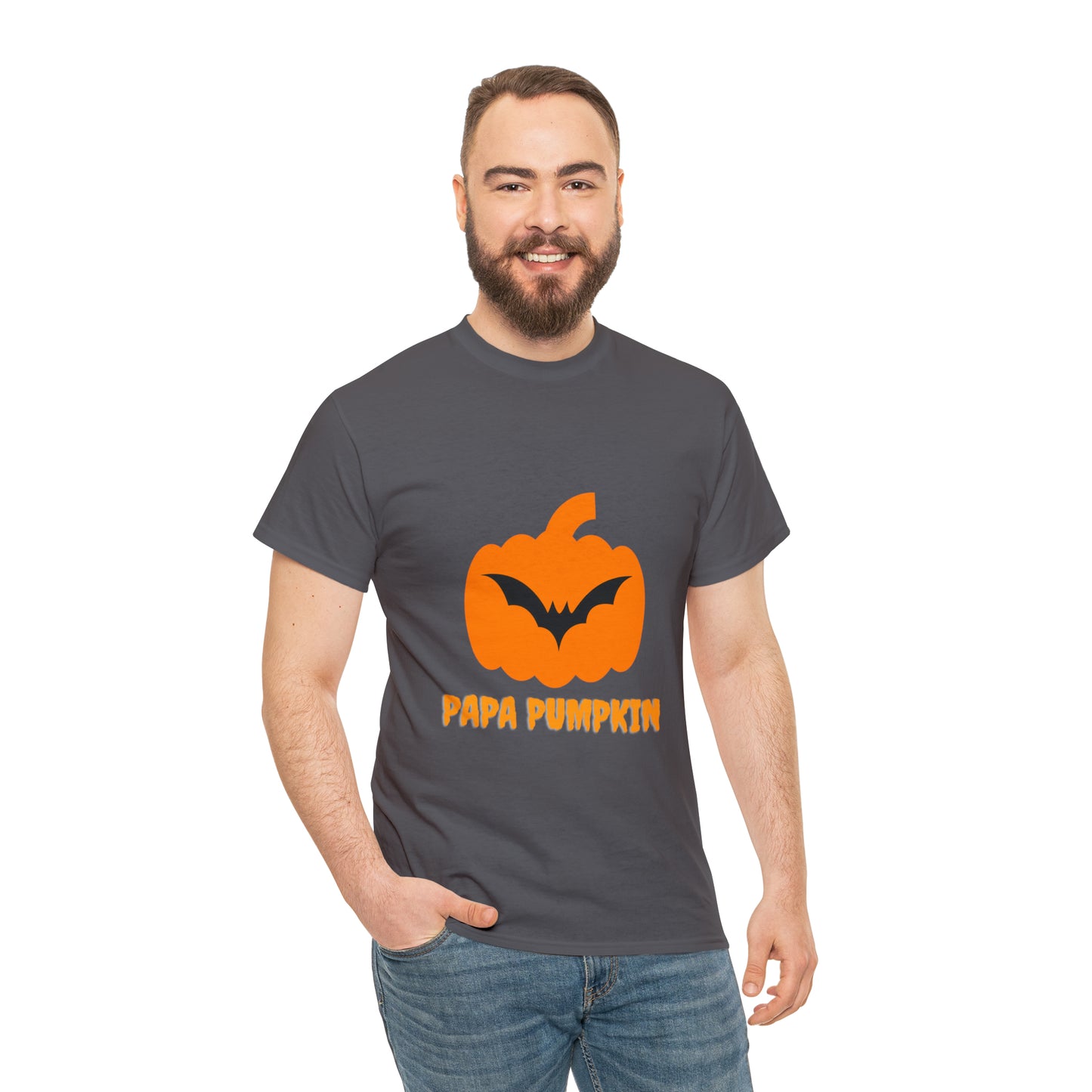 Halloween Pumpkin Heavy Cotton Tee for Dad