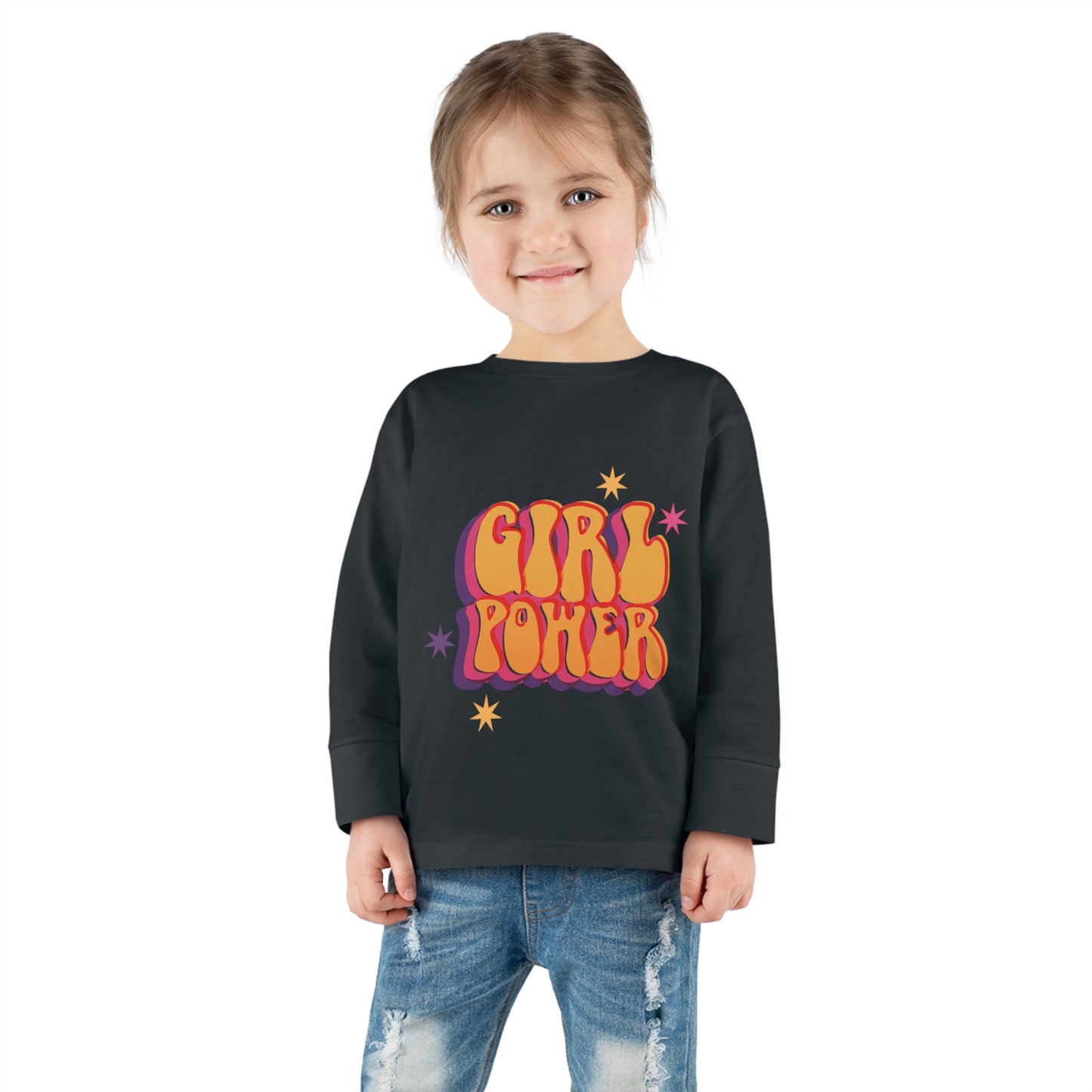 Baby Girl Long Sleeve Tee with caption - Girl Power