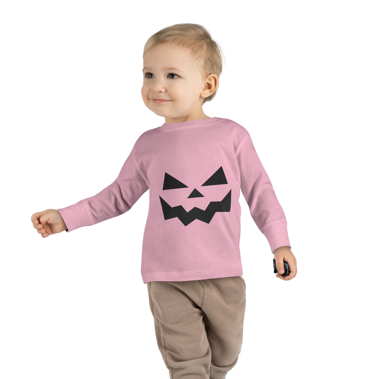 Halloween Pumpkin Faced Long Sleeve Tee for Toddlers