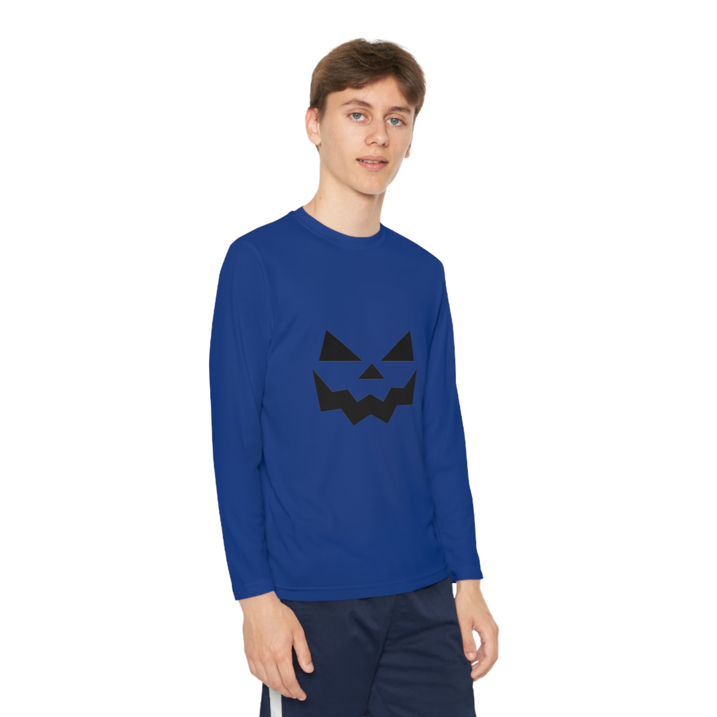 Youth Long Sleeve Competitor Tee with Pumpkin Face