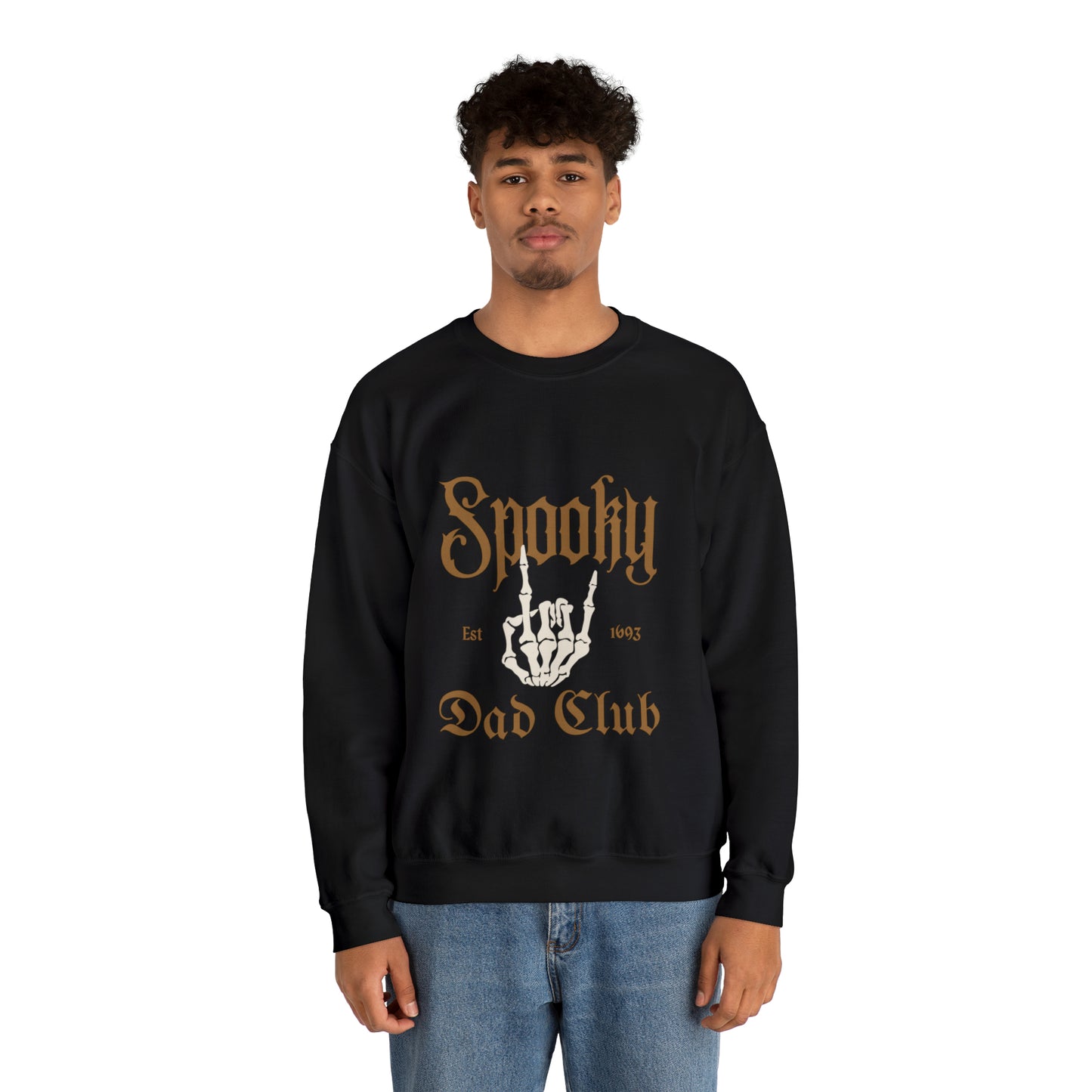 Halloween Crewneck Sweatshirt for Dads with caption Spooky Dad Club