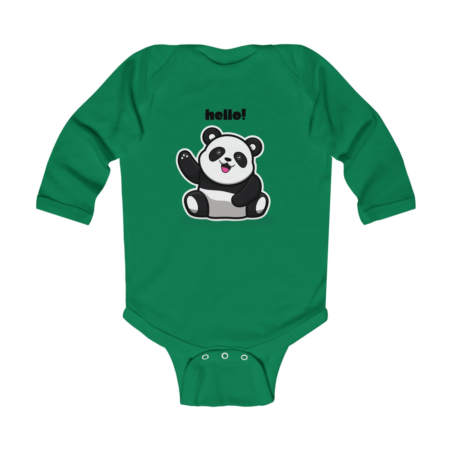 Infant Long Sleeve Bodysuit with Panda image