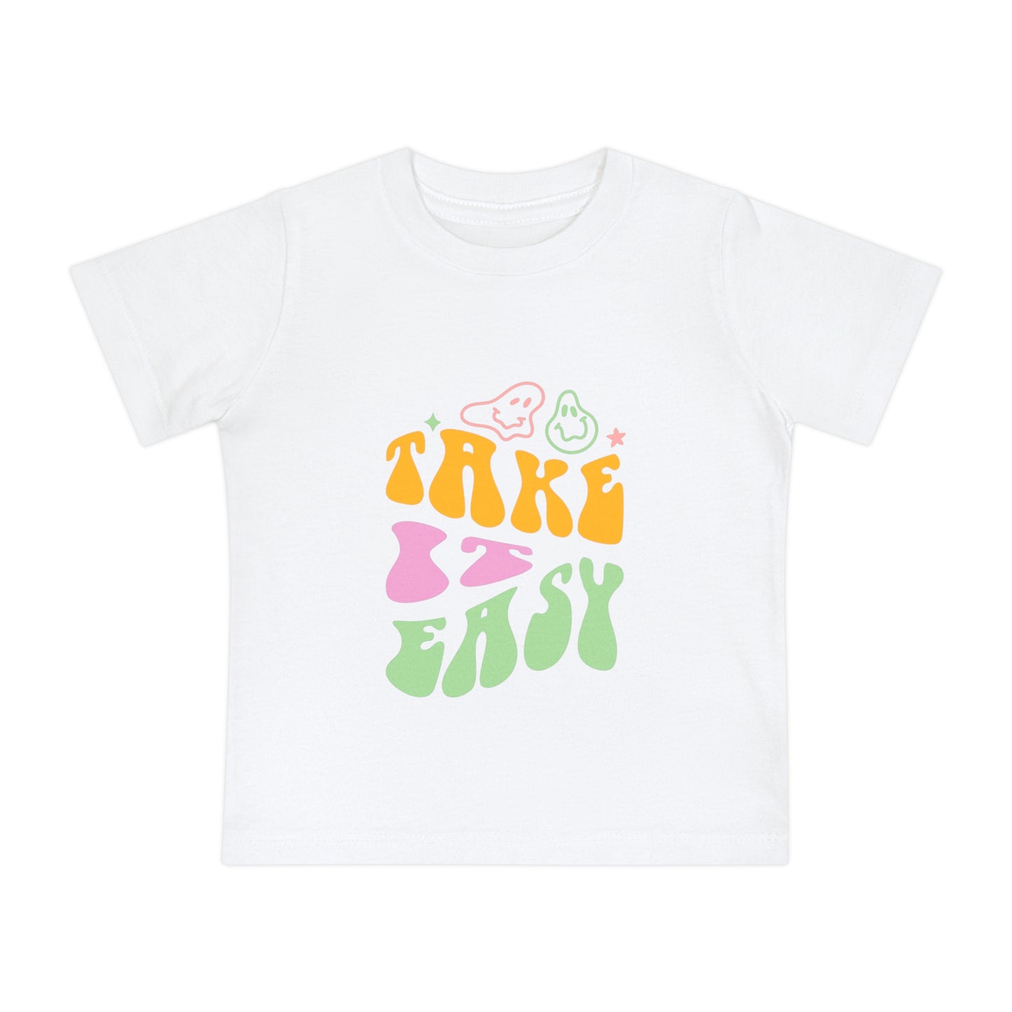 Baby Short Sleeve T-Shirt with caption "Take it easy"