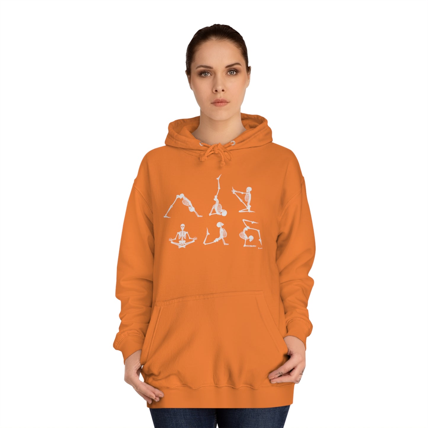 Halloween Hoodie for Moms with Skeleton Yoga Poses