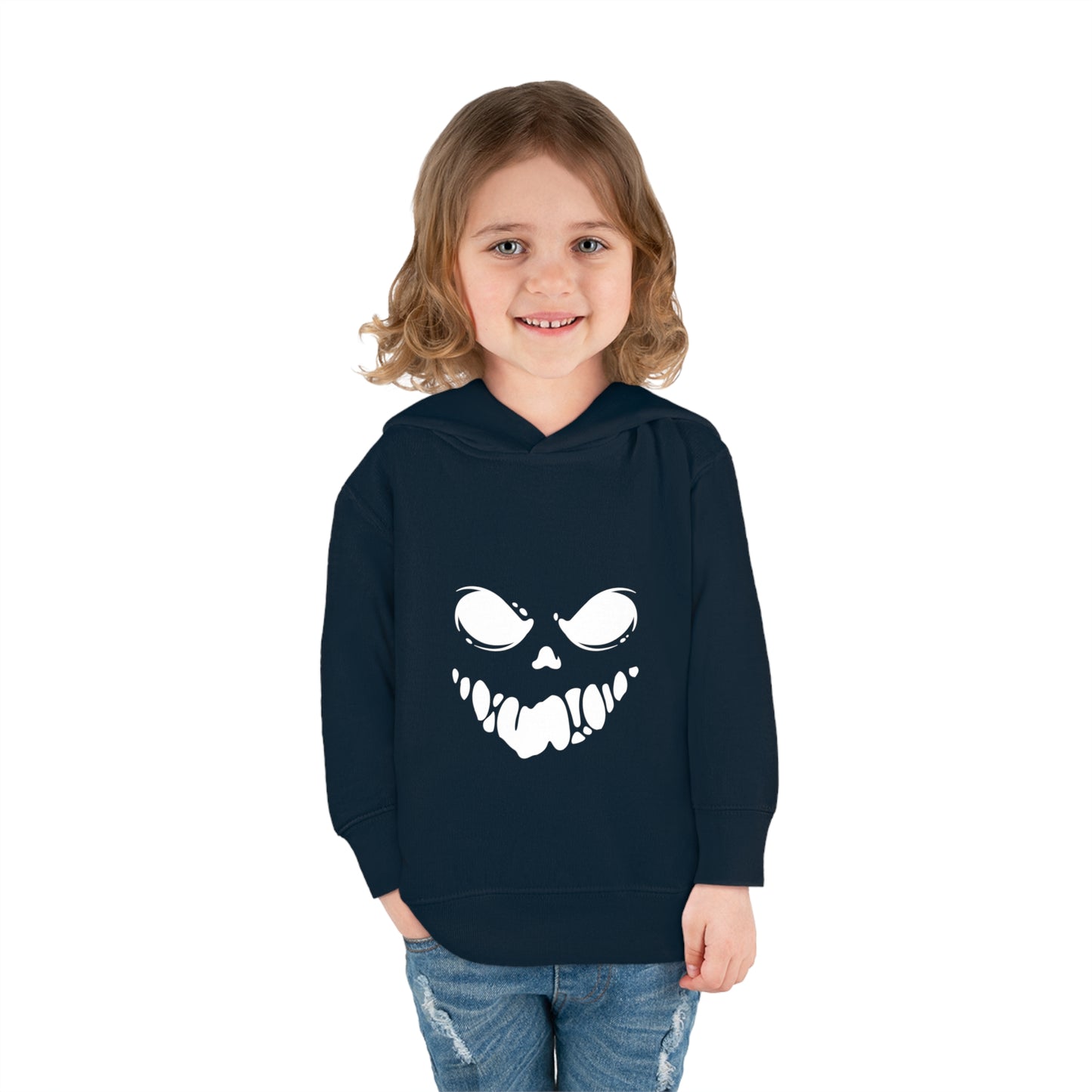 Toddler Pullover Fleece Hoodie with Spooky Face