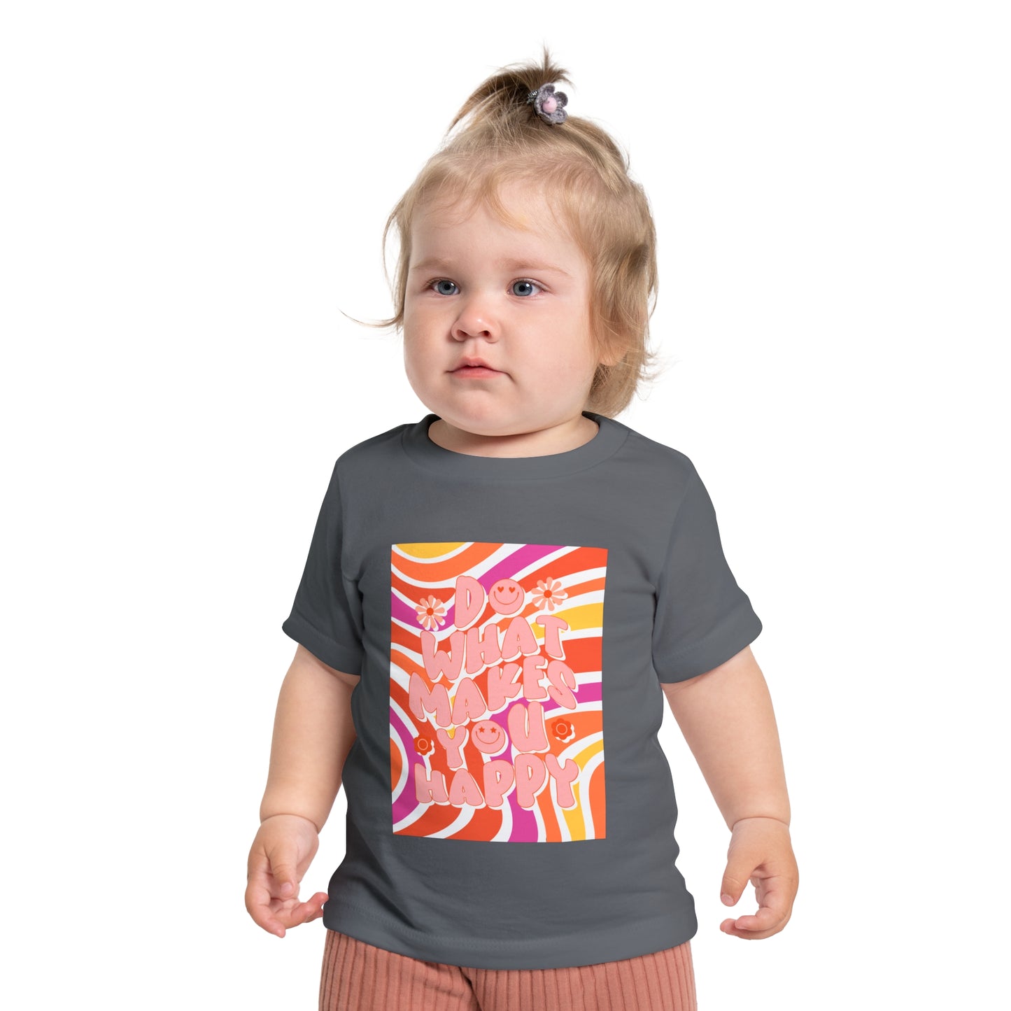 Baby Short Sleeve T-Shirt with caption "Do what makes you happy"