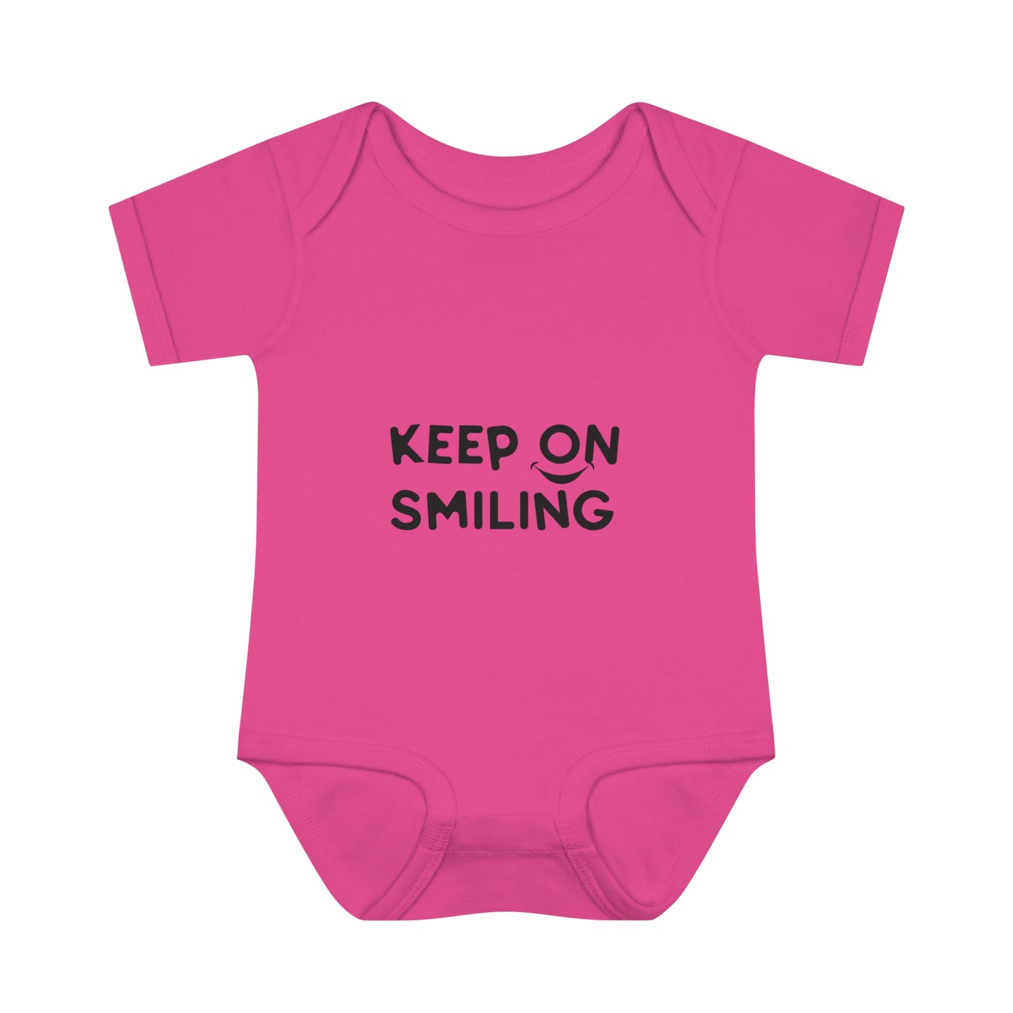 Infant Baby Rib Bodysuit with a message - Keep on smiling