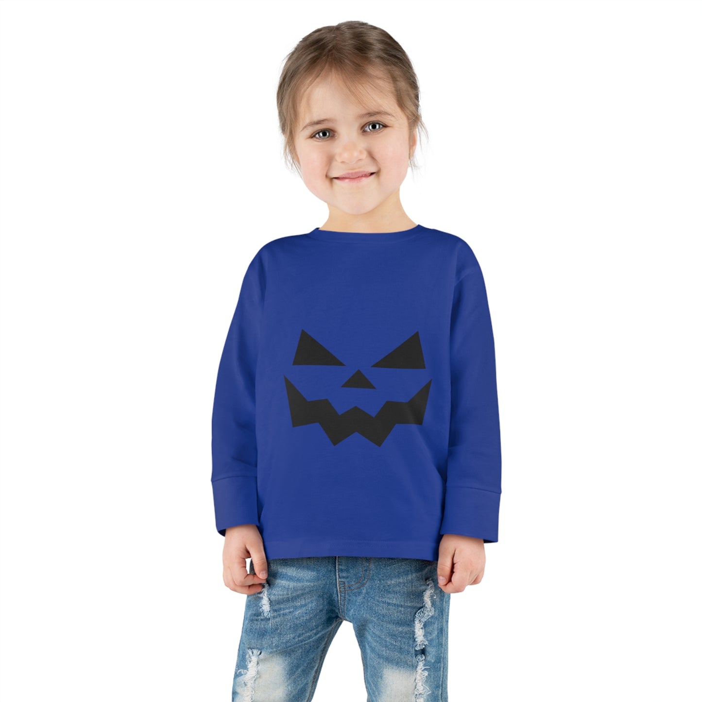 Halloween Pumpkin Faced Long Sleeve Tee for Toddlers