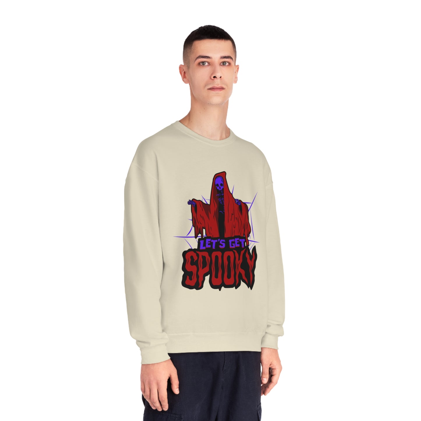 NuBlend® Crewneck Sweatshirt for dad with caption "Let's get spooky"