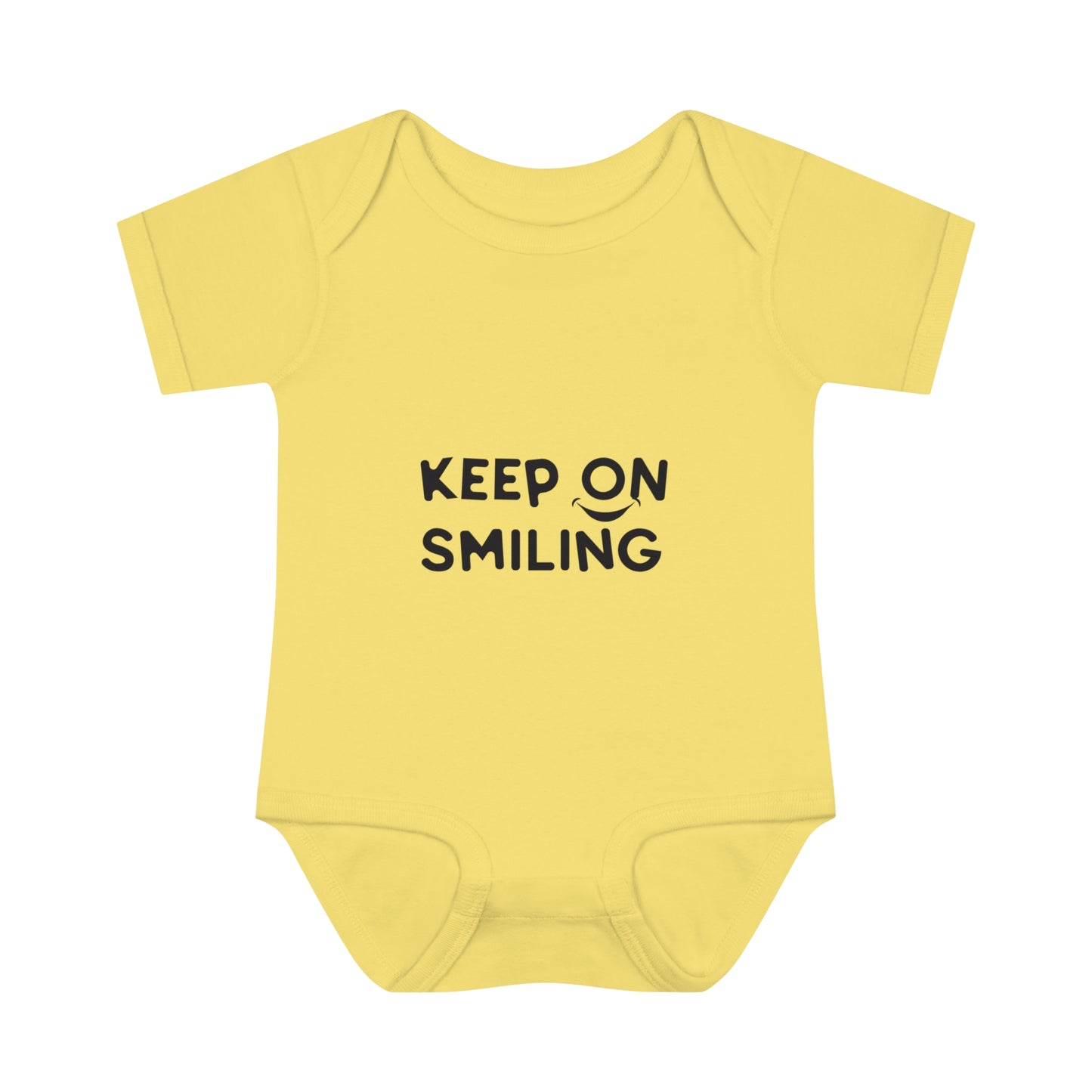 Infant Baby Rib Bodysuit with a message - Keep on smiling