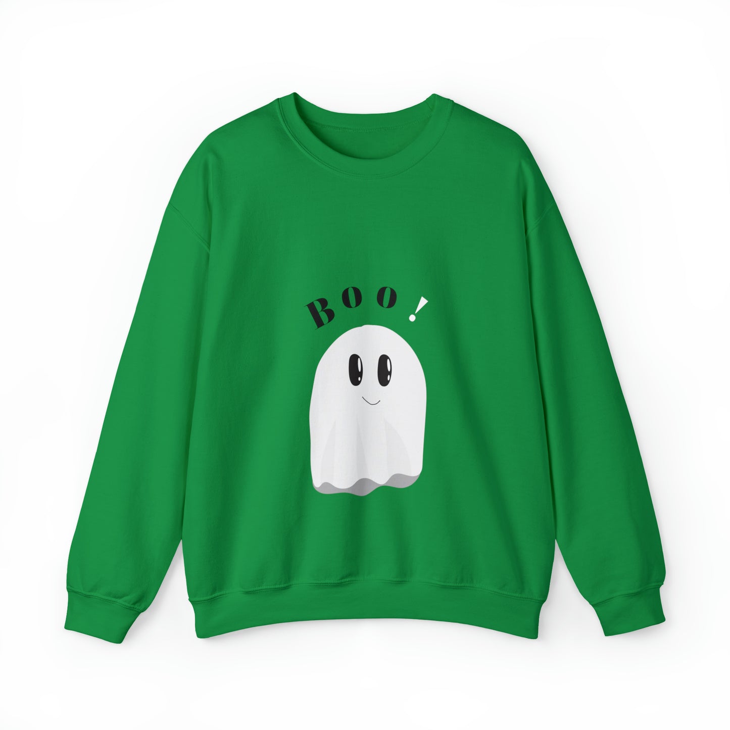 Mom's Heavy Blend™ Crewneck Halloween Sweatshirt with caption "Boo"!