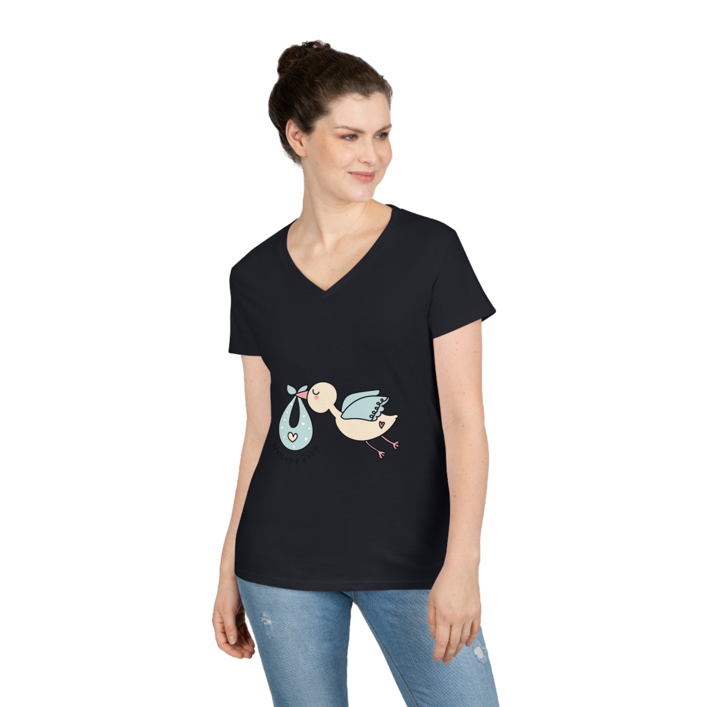 Welcome baby Mom's V-Neck T-Shirt