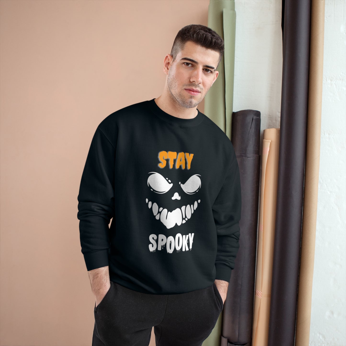 Champion Sweatshirt for dad with caption "Stay Spooky"