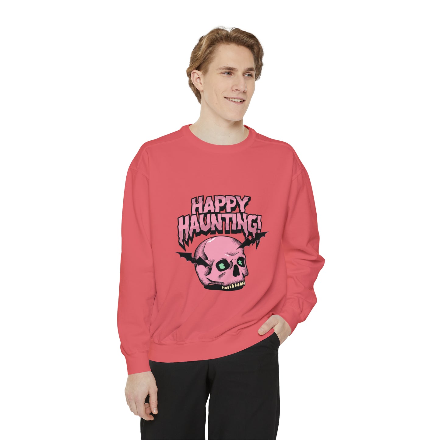 Sweatshirt for dads with caption "Happy Haunting"