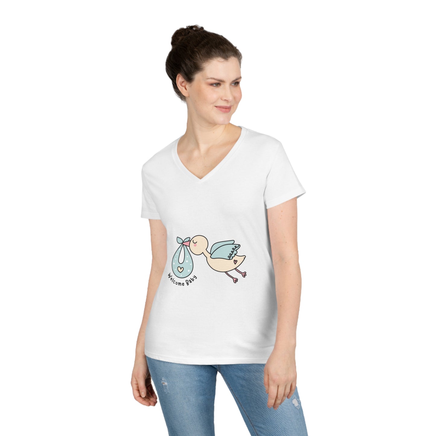 Welcome baby Mom's V-Neck T-Shirt