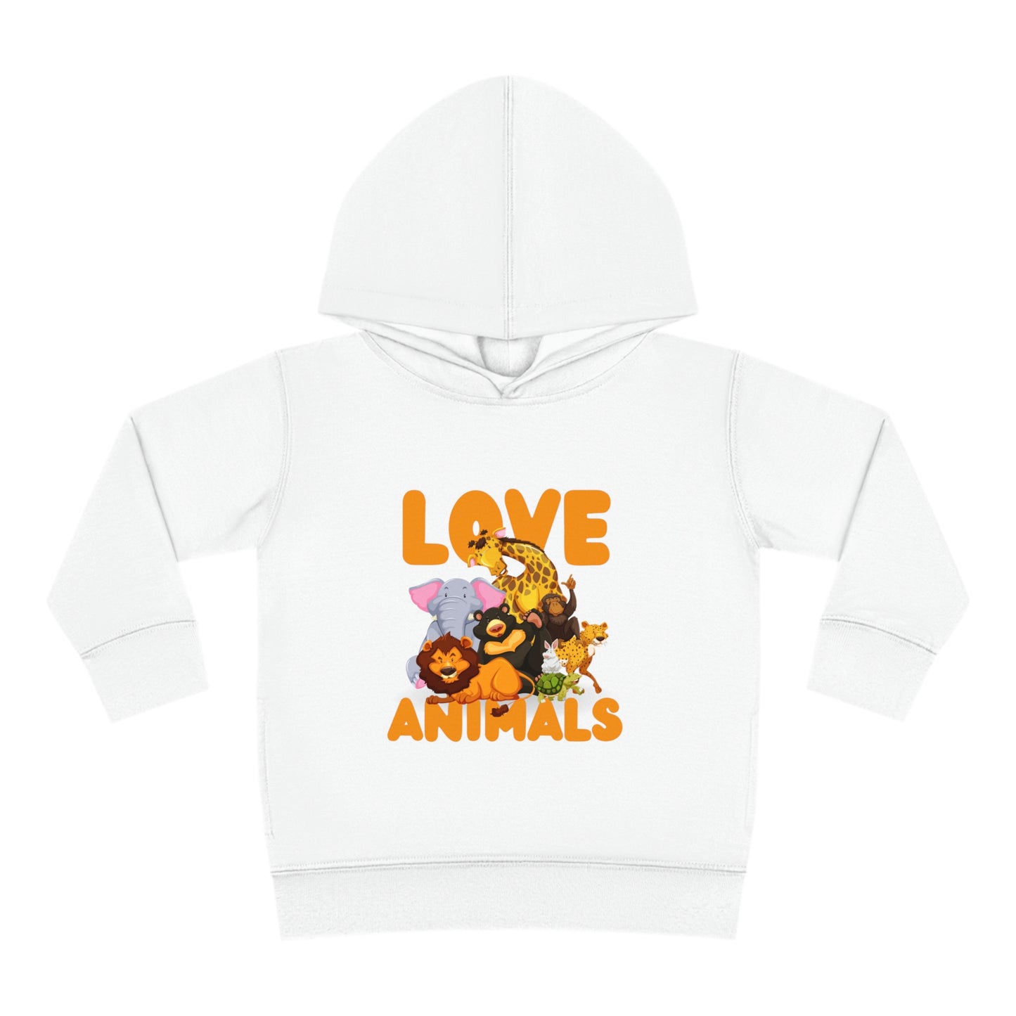 Toddler Pullover Fleece Hoodie with Animal Love image