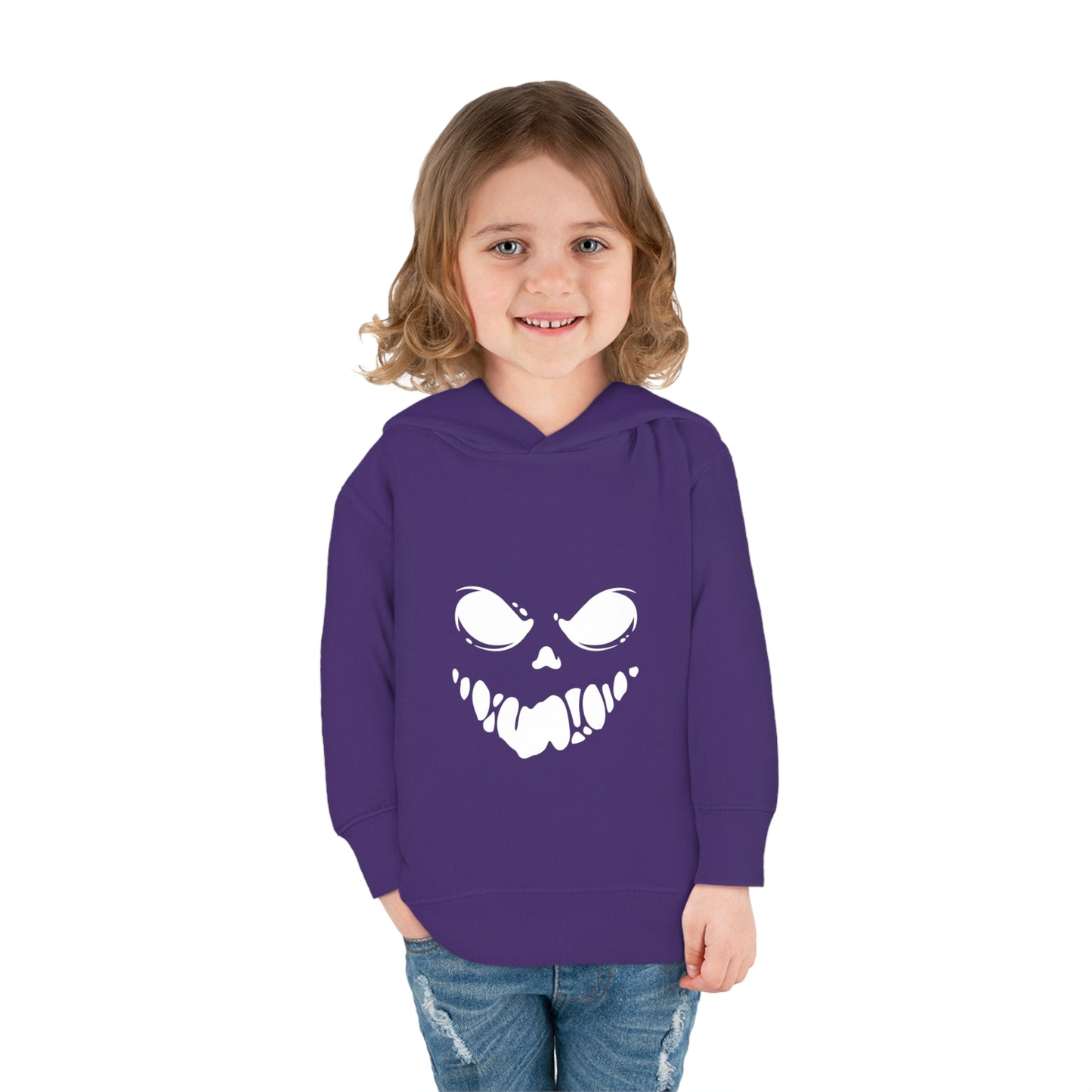 Toddler Pullover Fleece Hoodie with Spooky Face