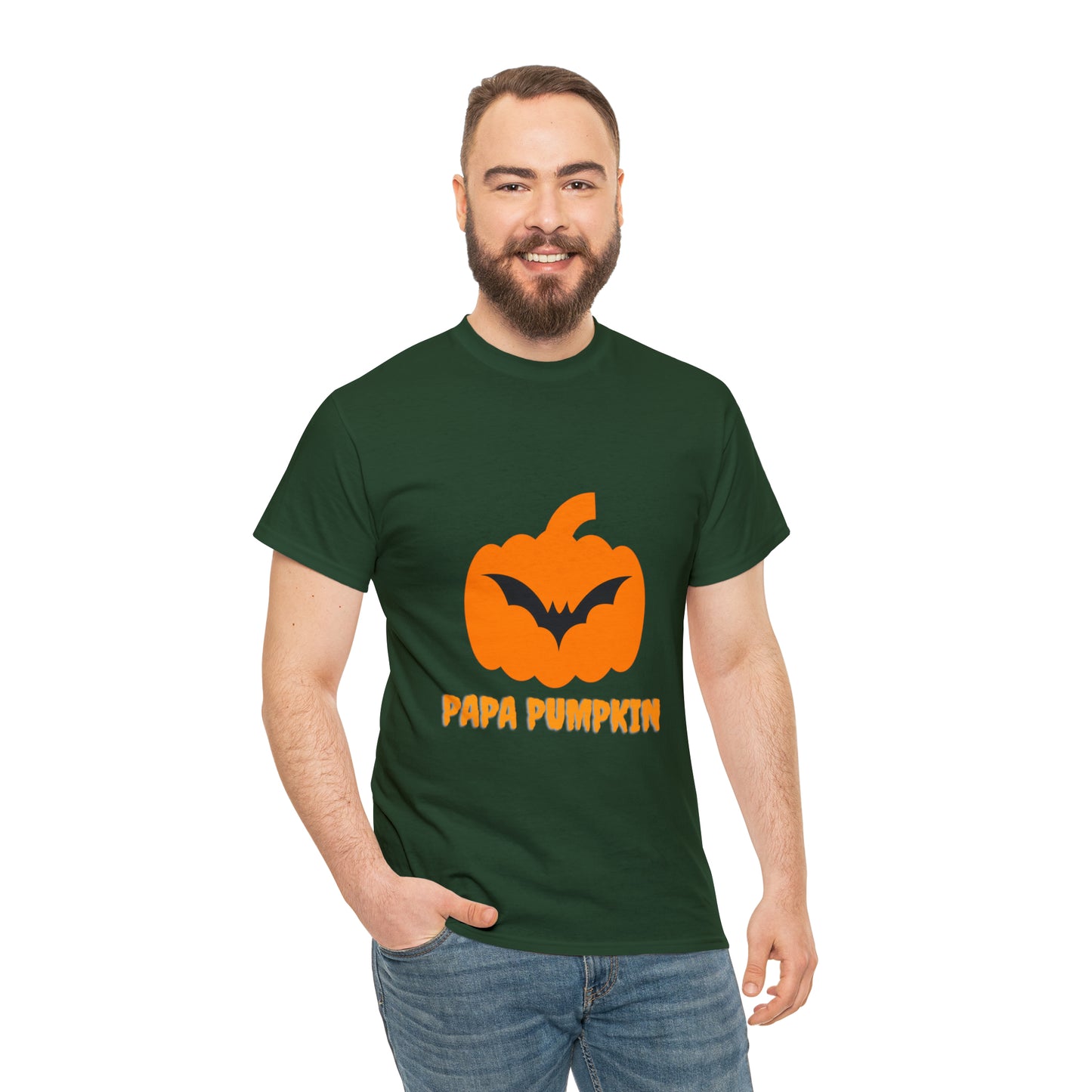 Halloween Pumpkin Heavy Cotton Tee for Dad