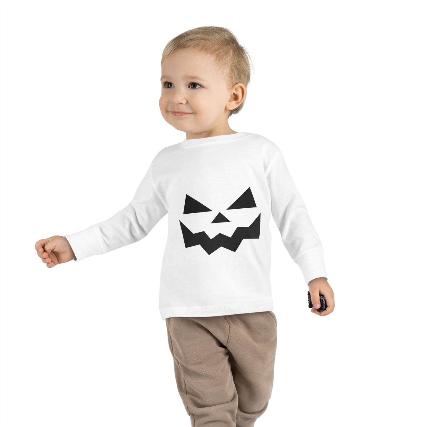 Halloween Pumpkin Faced Long Sleeve Tee for Toddlers