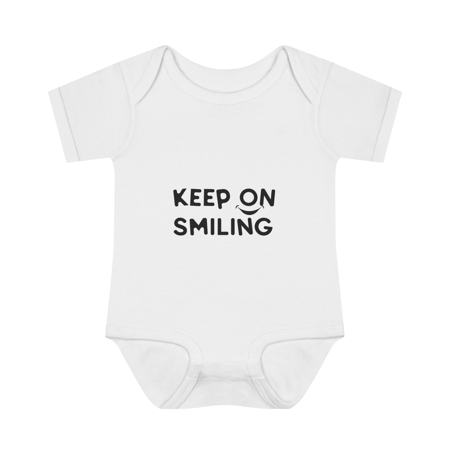 Infant Baby Rib Bodysuit with a message - Keep on smiling