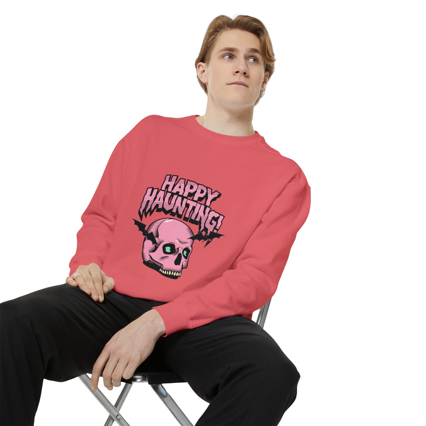 Sweatshirt for dads with caption "Happy Haunting"